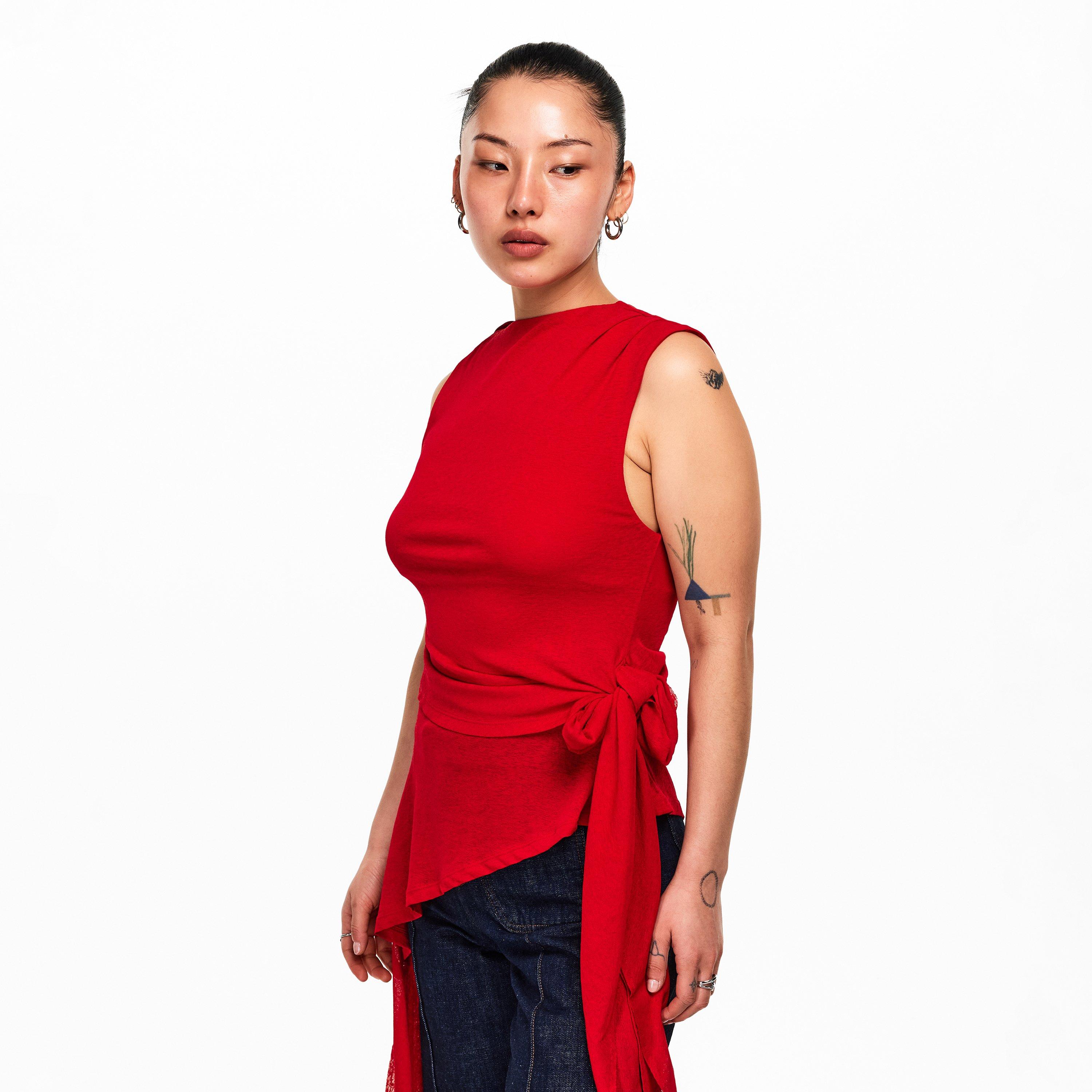 Goji Berry - Ganni - Women's Sleeveless Shirt - 3