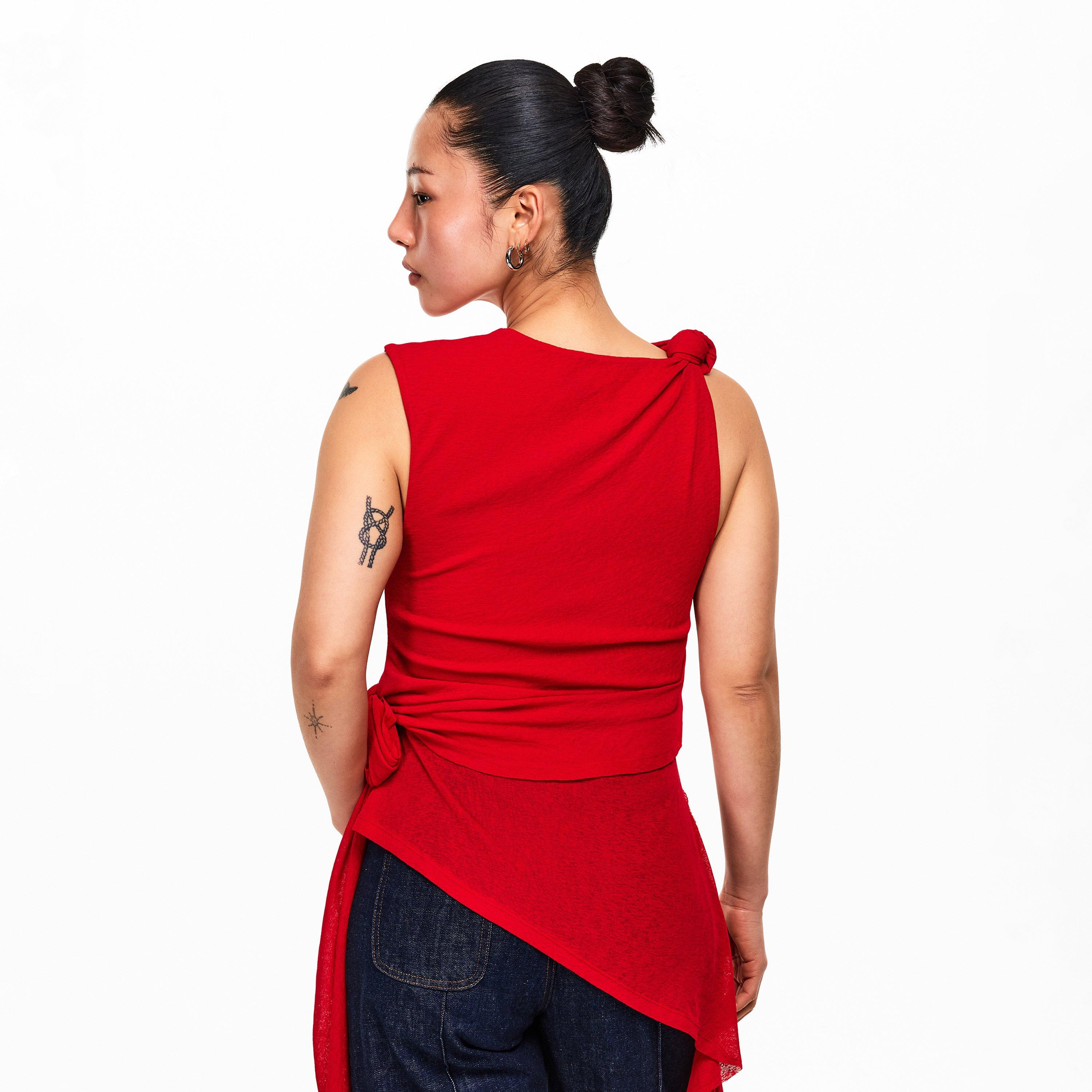 Goji Berry - Ganni - Women's Sleeveless Shirt - 4