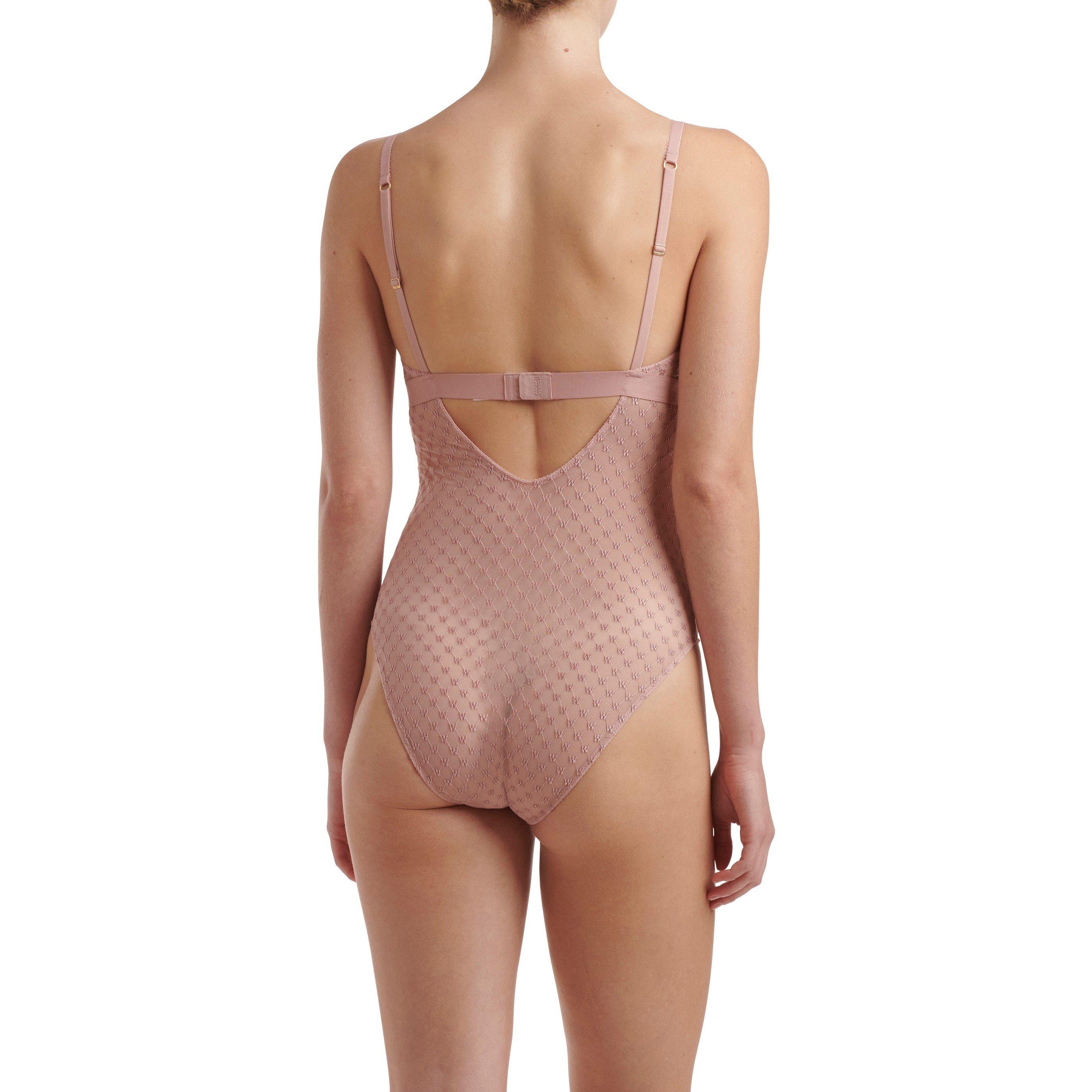 Pink - Wolford - Triangle Bodysuit Womens - 4