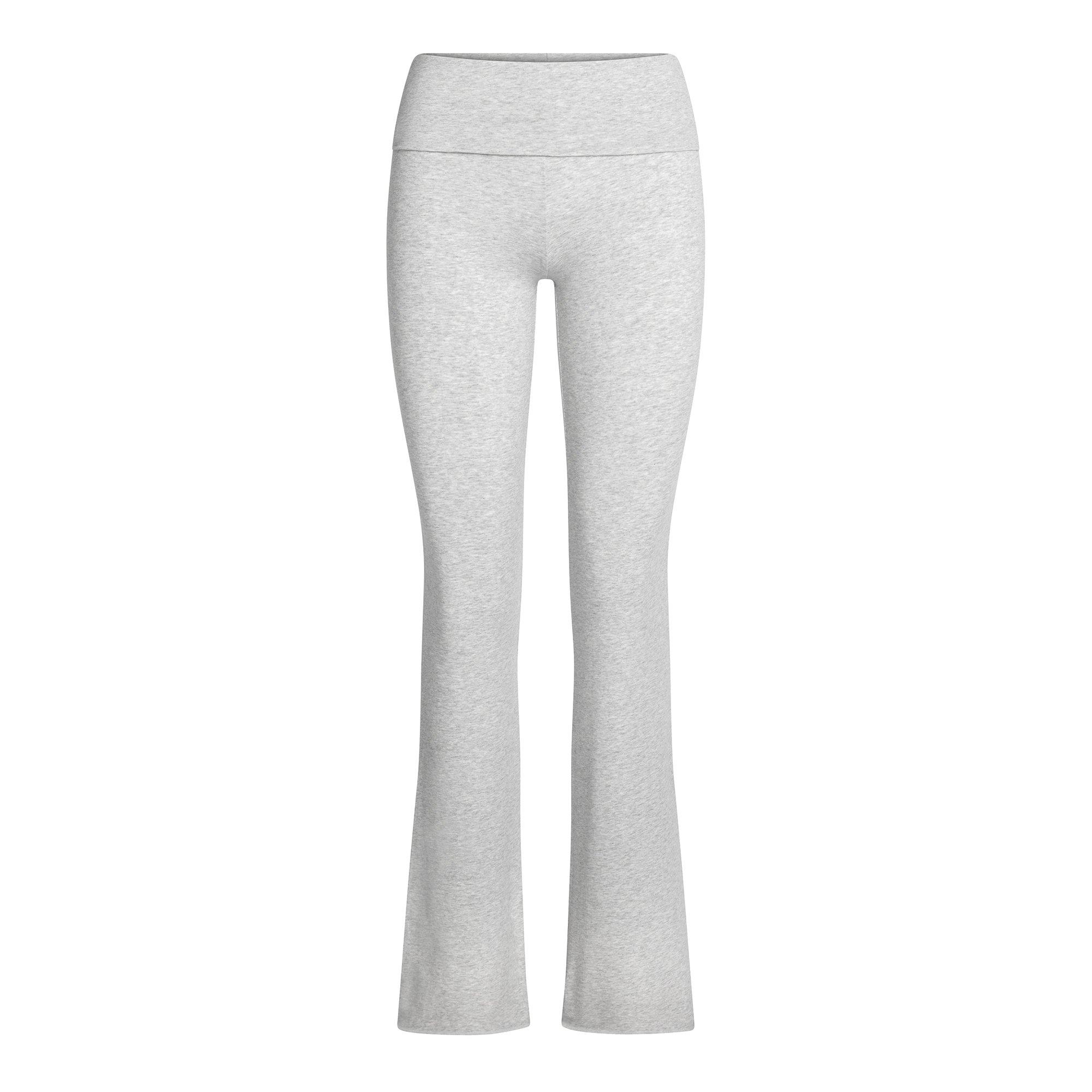 SKIMS Womens Cotton Jersey Foldover Pant - Light Hthr Grey - Size 10 (S)