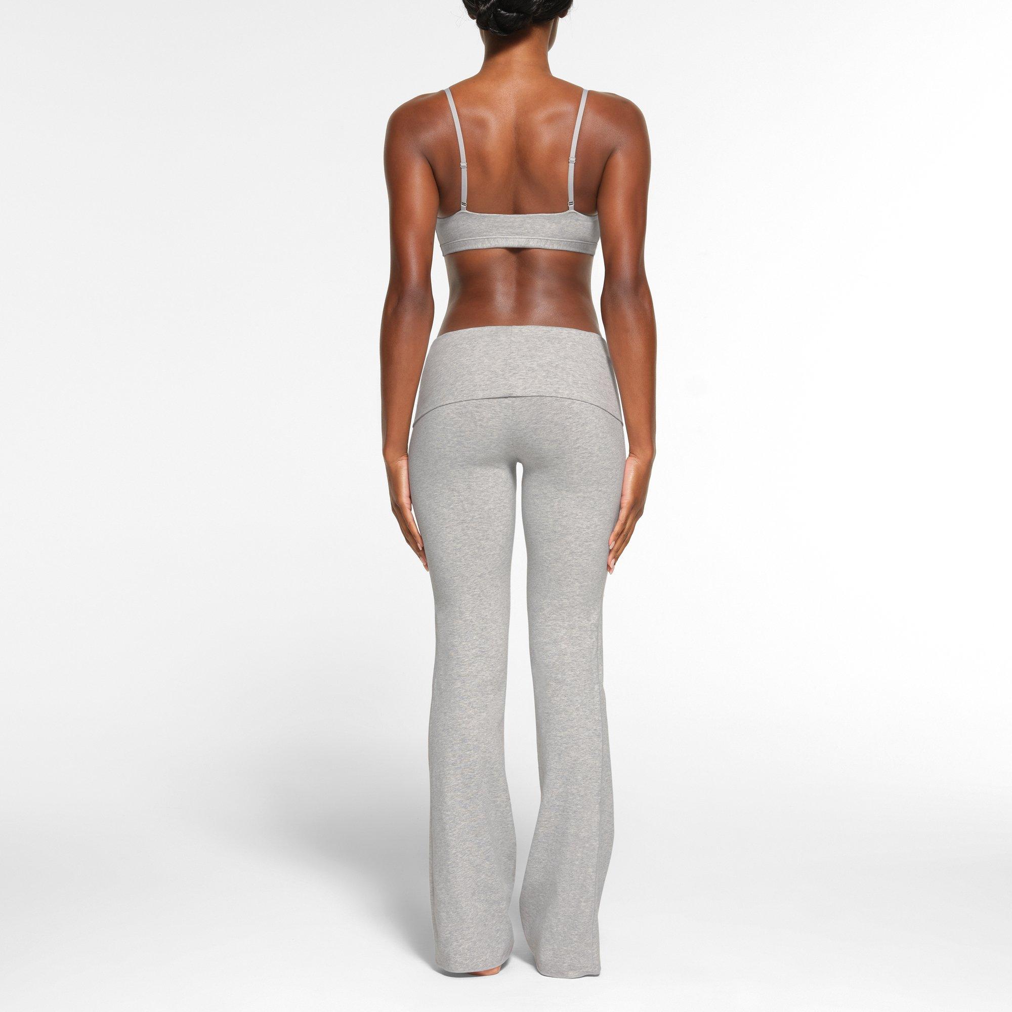 Light Hthr Grey - SKIMS - Womens Cotton Jersey Foldover Pant - 3