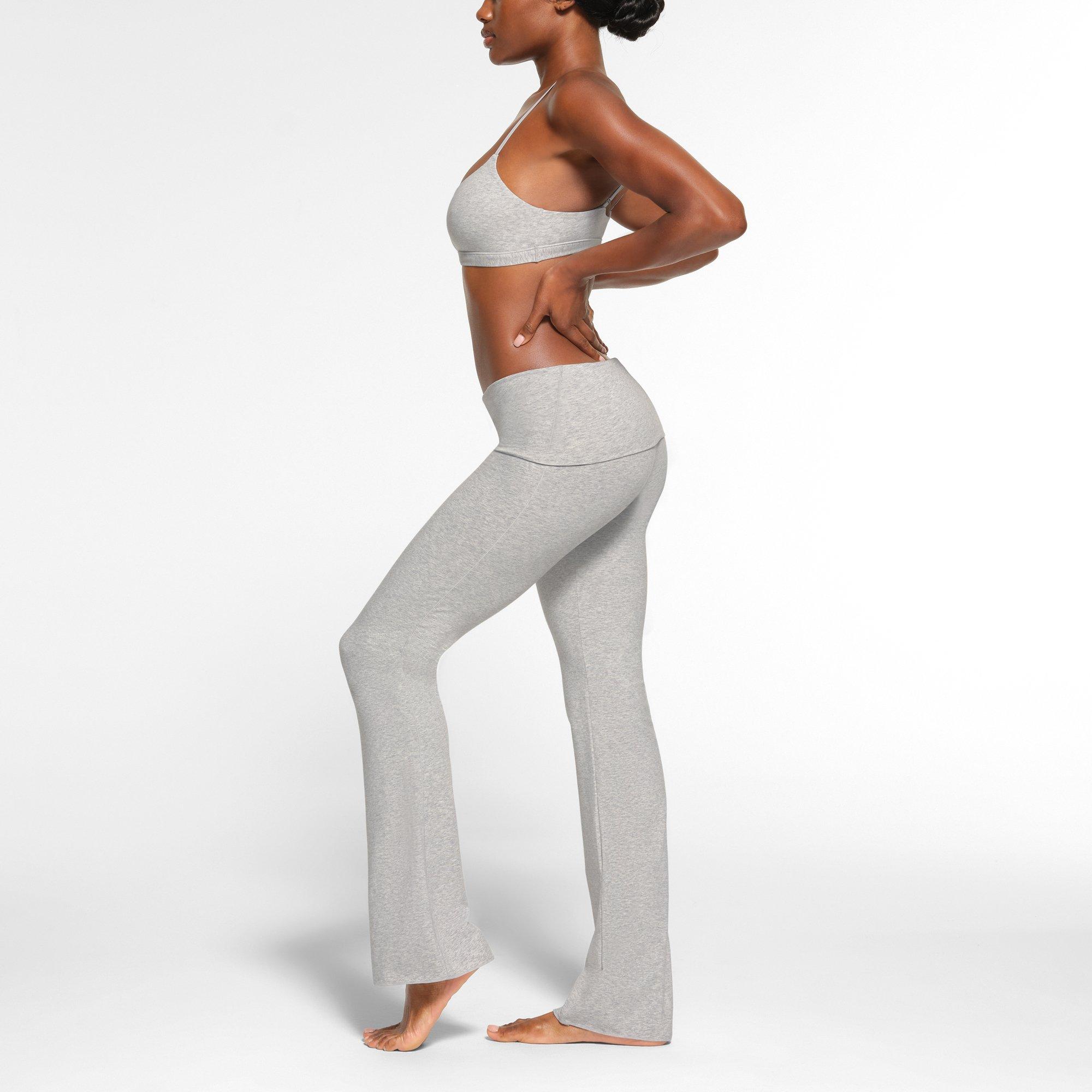 Light Hthr Grey - SKIMS - Womens Cotton Jersey Foldover Pant - 4