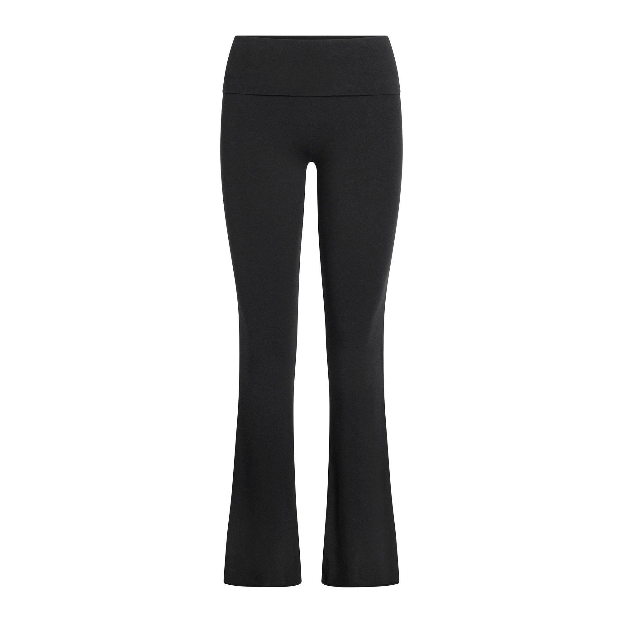 SKIMS Womens Cotton Jersey Foldover Pant - Soot - Size 8 (XS)