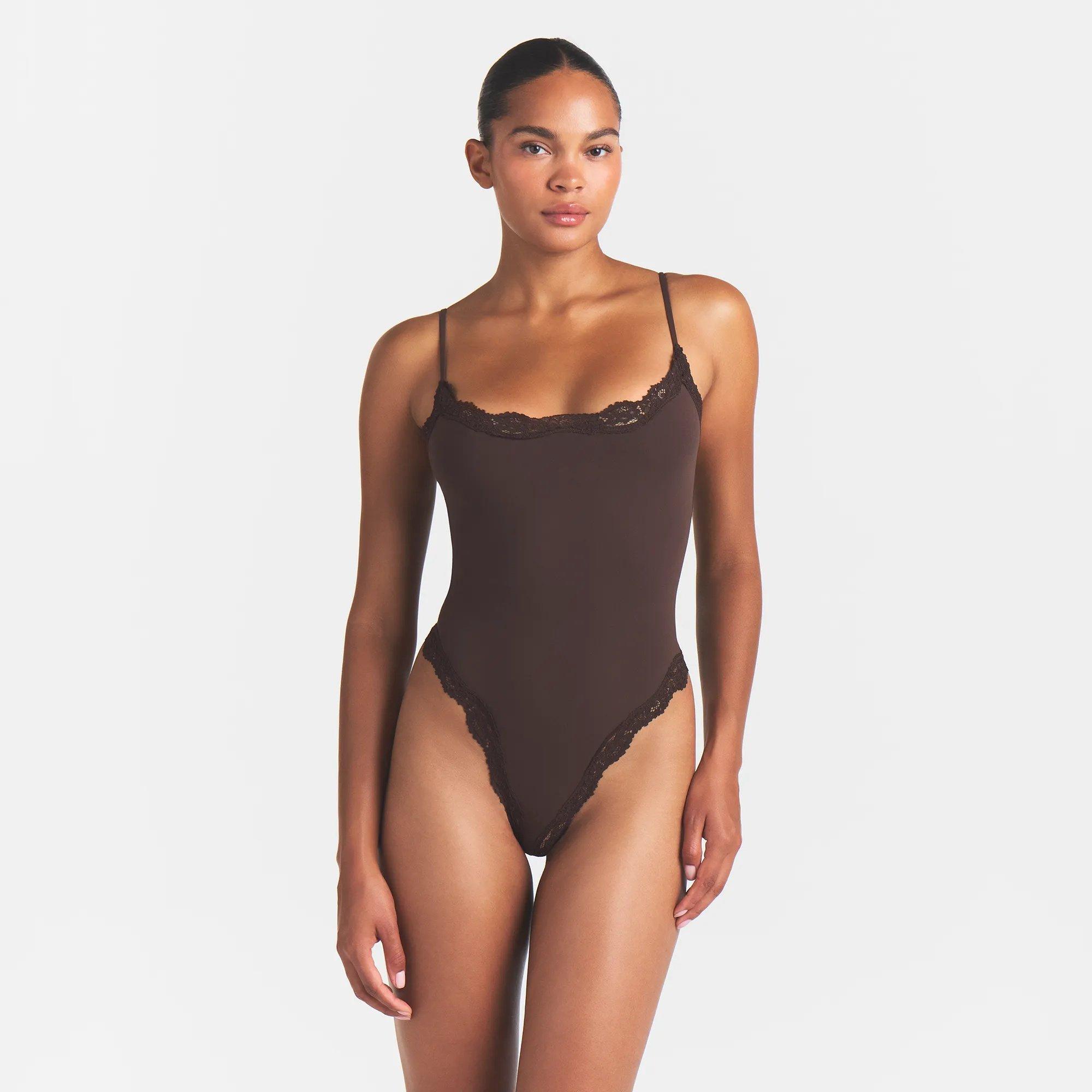 Espresso - SKIMS EDIT - Womens Fits Everybody Lace Cami Bodysuit - 2