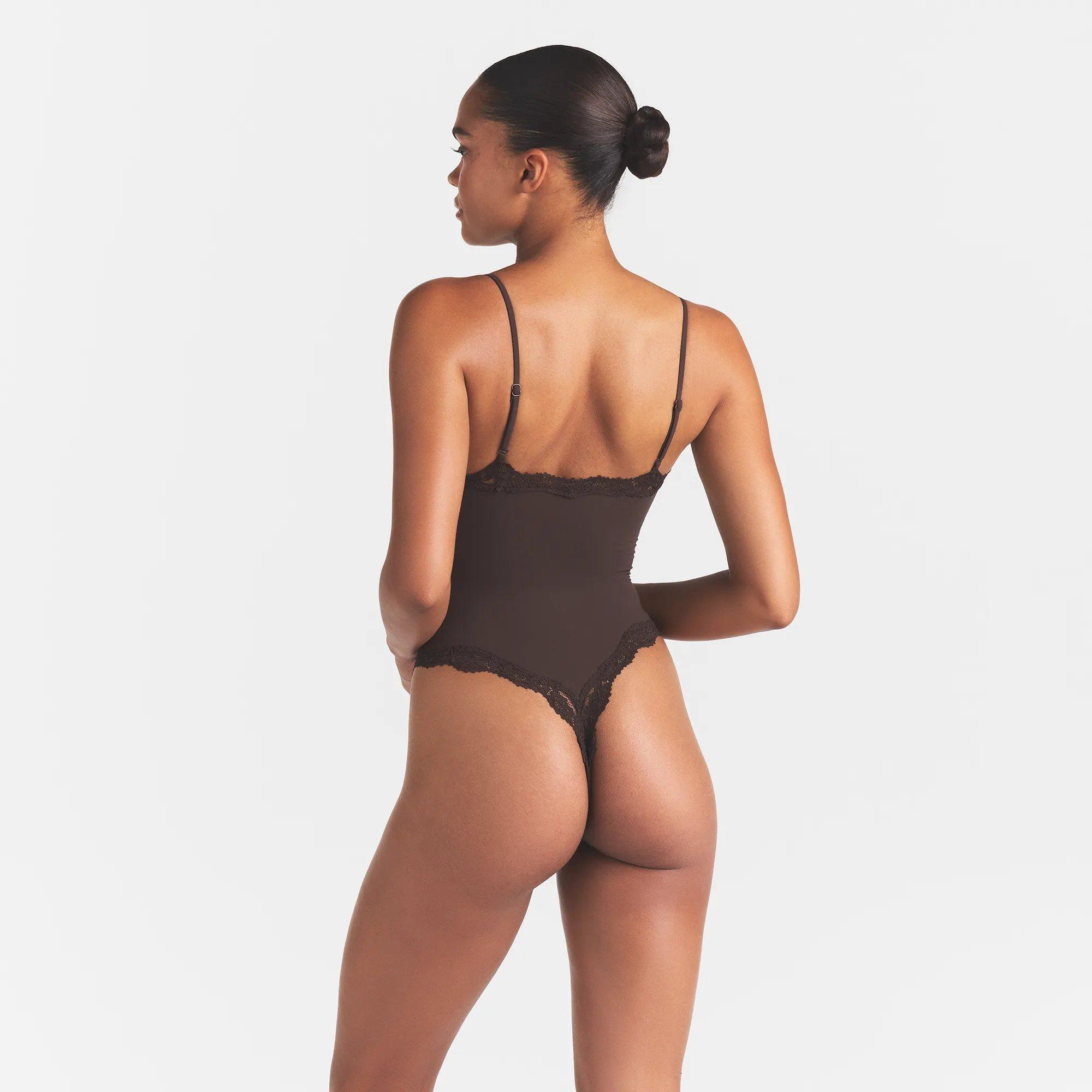 Espresso - SKIMS EDIT - Womens Fits Everybody Lace Cami Bodysuit - 3