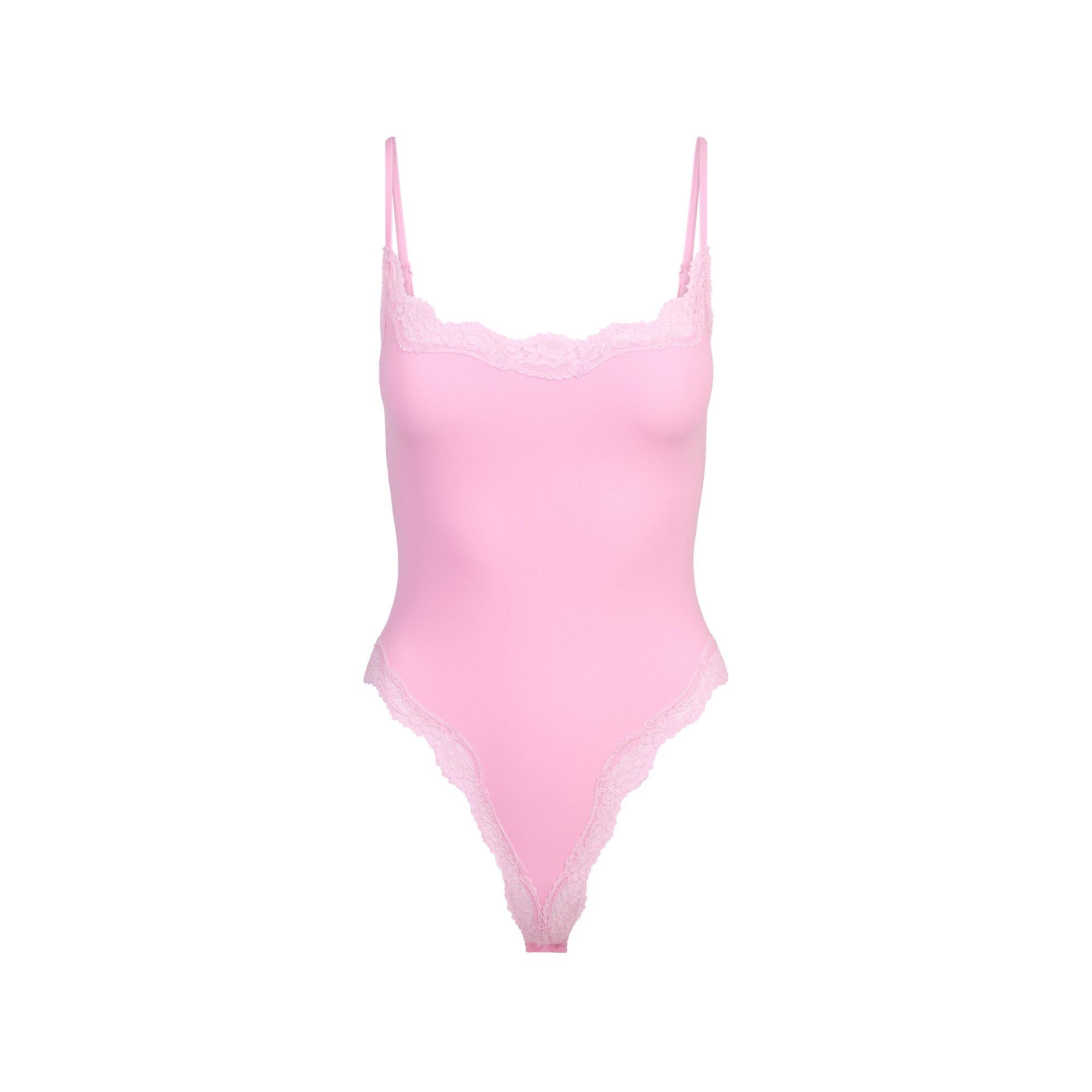 SKIMS Womens Fits Everybody Lace Cami Bodysuit - BUBBLEGUM - Size 10 (S)