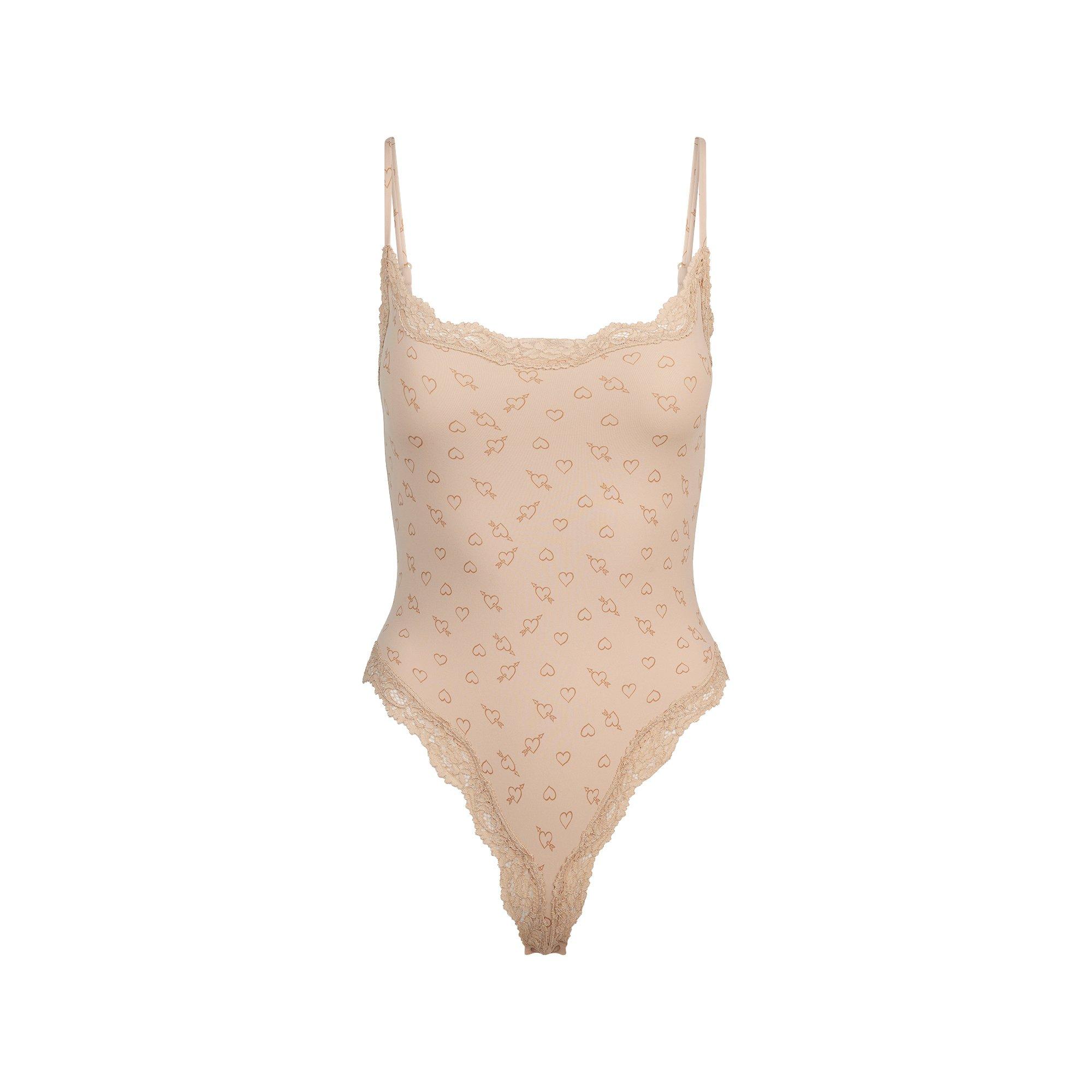 SKIMS Womens Fits Everybody Lace Cami Bodysuit - MICA HEARTS - Size 16 (XL)