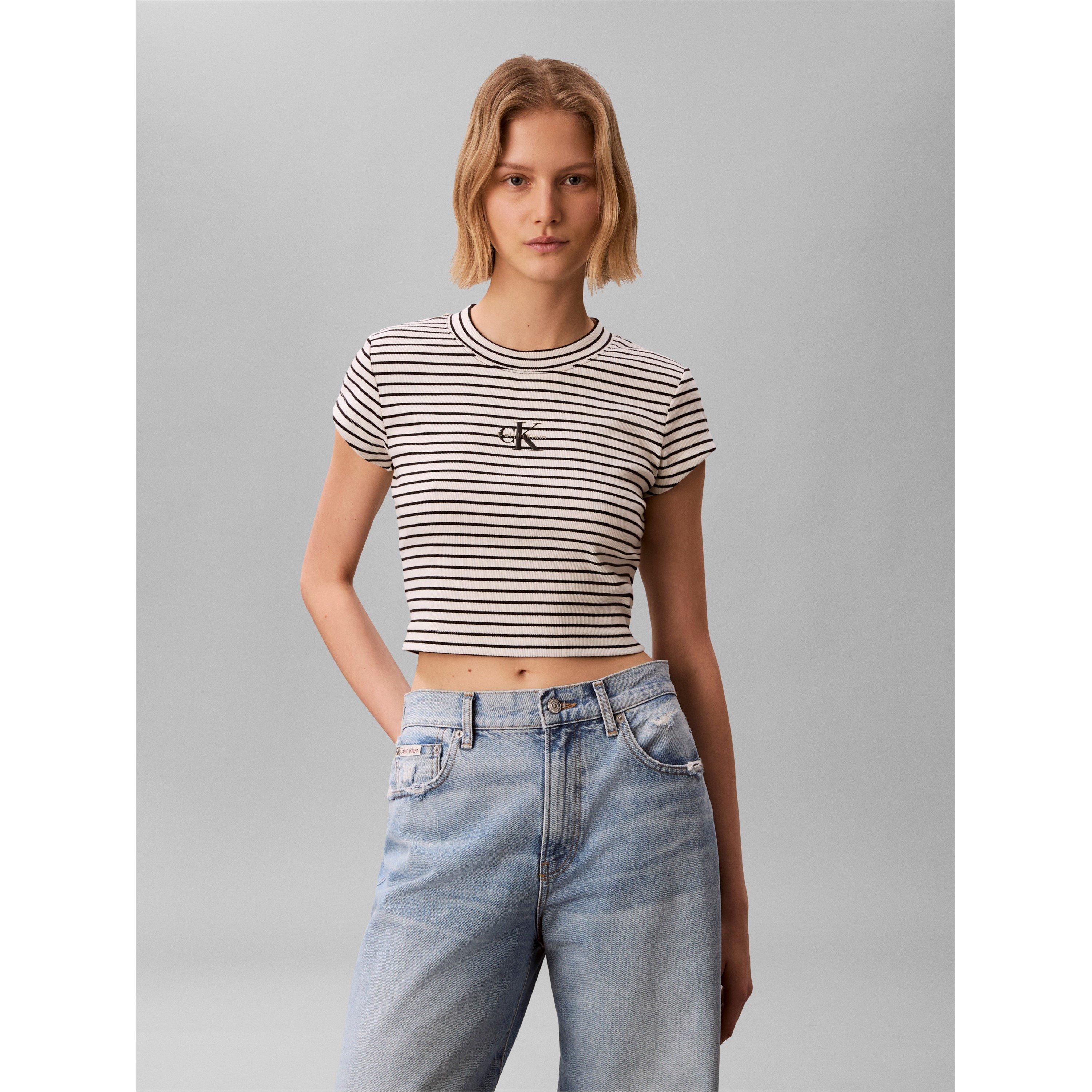 Schwarz - Calvin Klein Jeans - CKJ Baby Rib Tee Ld63 - 2