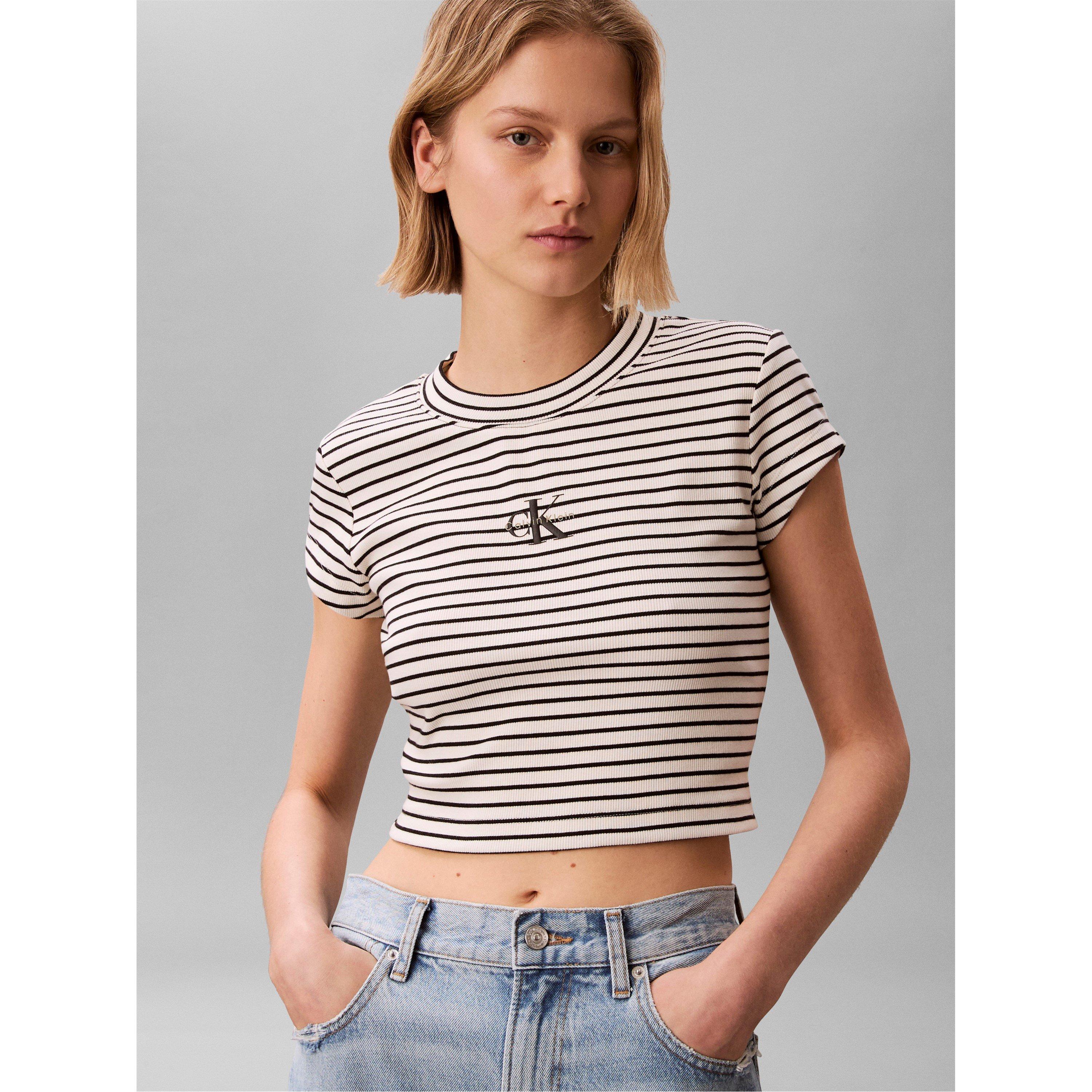Schwarz - Calvin Klein Jeans - CKJ Baby Rib Tee Ld63 - 3