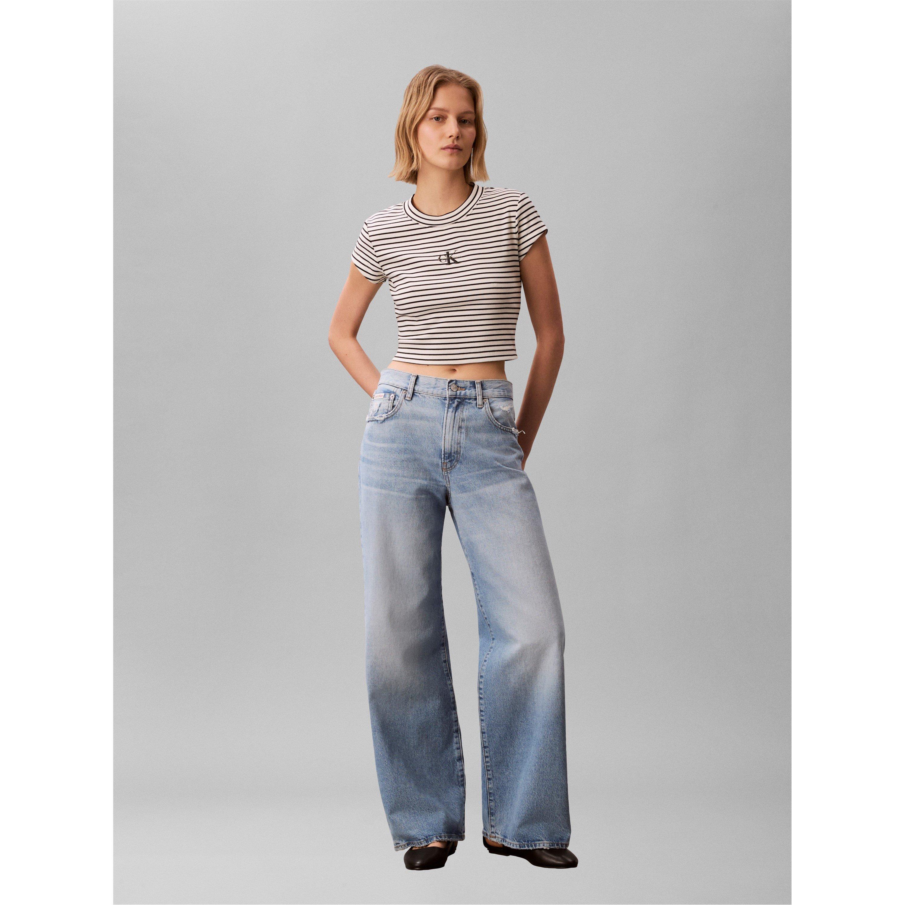 Schwarz - Calvin Klein Jeans - CKJ Baby Rib Tee Ld63 - 4