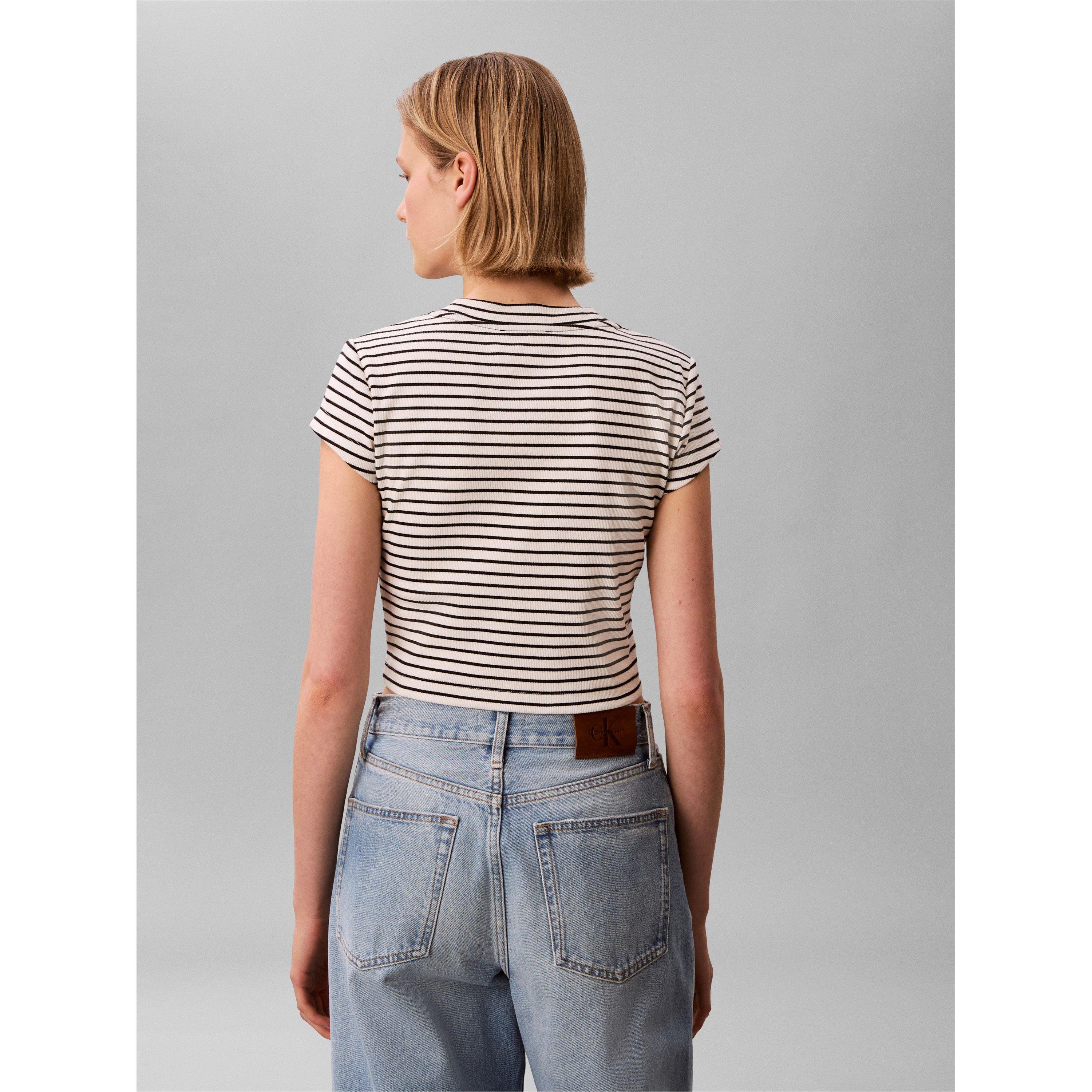 Schwarz - Calvin Klein Jeans - CKJ Baby Rib Tee Ld63 - 5