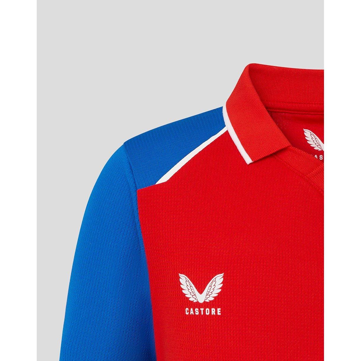 FryRed/PrnBlue - Castore - Unisex Kids 26/27 England Cricket T20 Shirt - 4