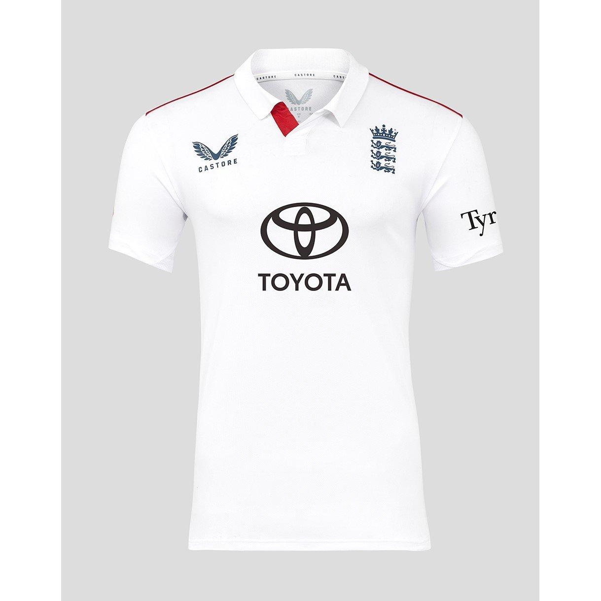 Blanc - Castore - Mens 26/27 England Cricket Test Shirt - 1