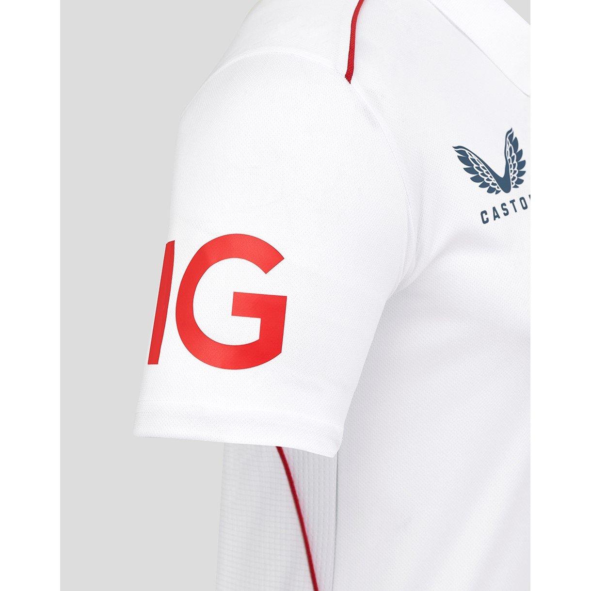 Blanc - Castore - Mens 26/27 England Cricket Test Shirt - 3