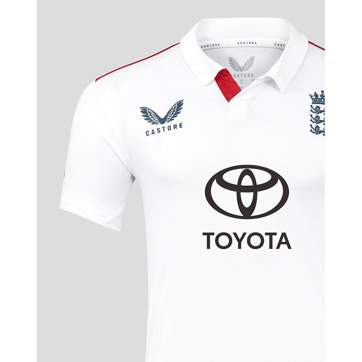 Blanc - Castore - Mens 26/27 England Cricket Test Shirt - 4