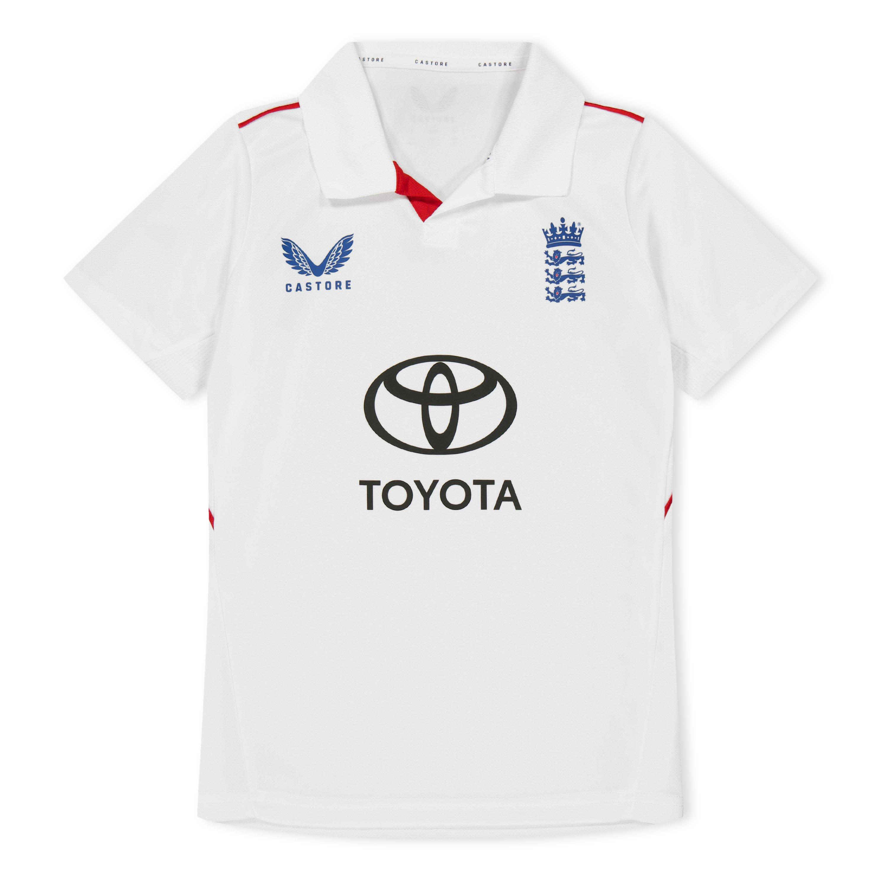 White - Castore - Unisex Kids 26/27 England Cricket Test Shirt - 1