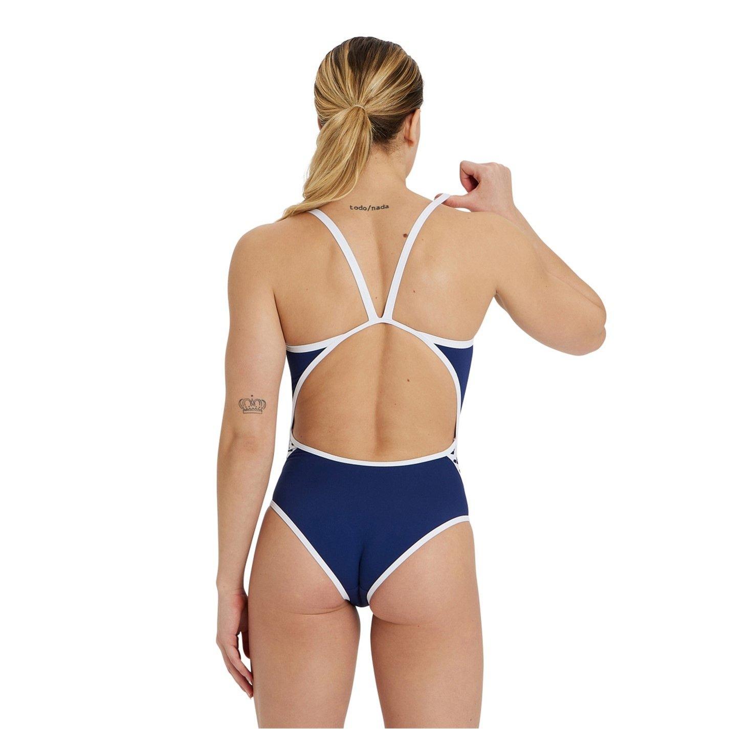 Navy/White - Arena - Icons Solid Super Fly Back Swimsuit - 4