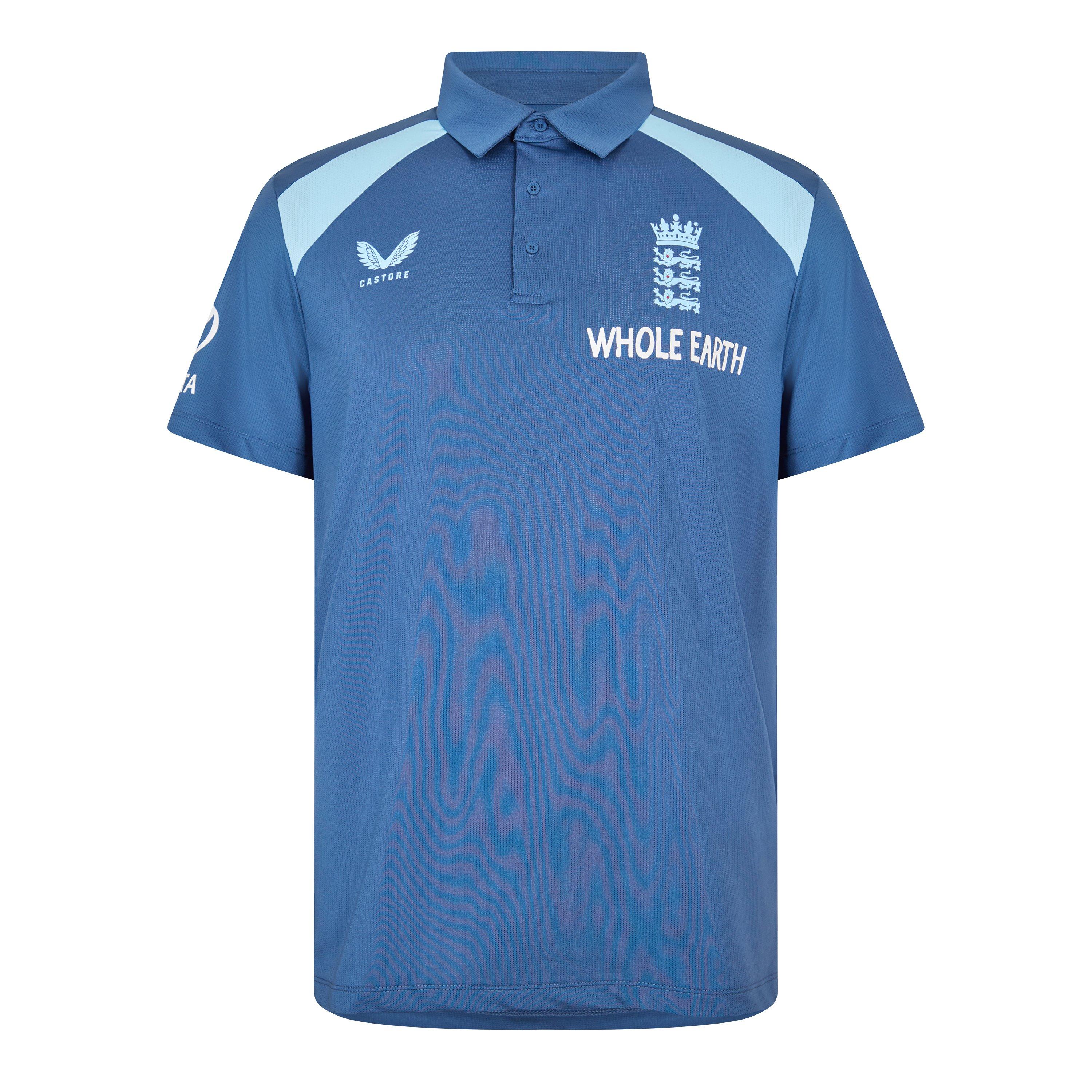 Castore Men's 26/27 England Cricket Polo Shirt - Ensign/Airyblue - M