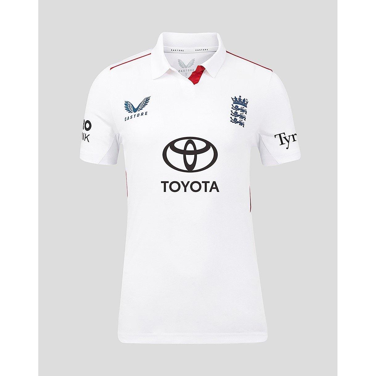 White - Castore - Womens 26/27 England Cricket Test Shirt - 1