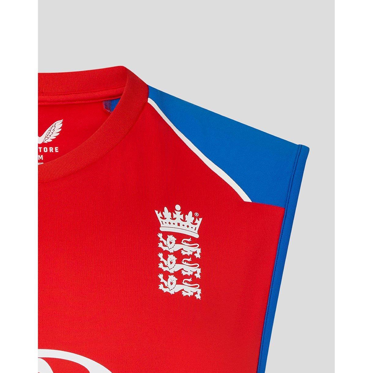 FryRed/PrnBlue - Castore - Mens 26/27 England Cricket T20 Vest - 4
