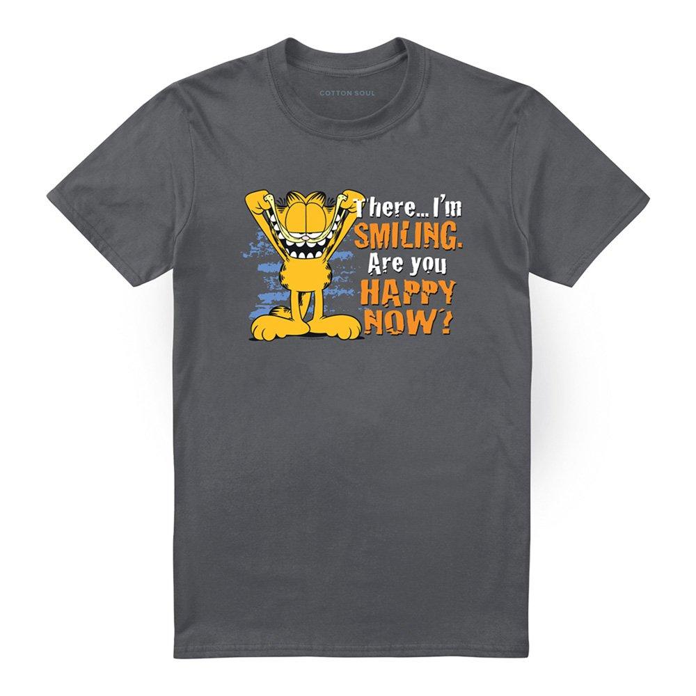 Grey - Garfield - Garfield Smiling T Shirt Charcoal - 4