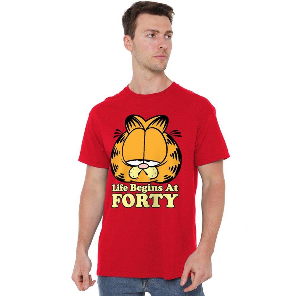 Red - Garfield - Garfield Life Begins At Forty T Shirt Red - 1