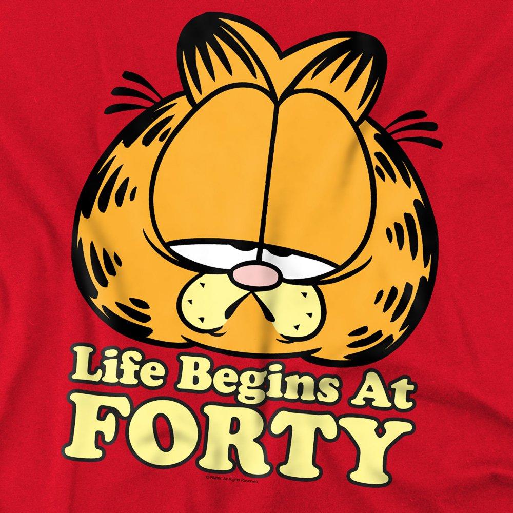 Red - Garfield - Garfield Life Begins At Forty T Shirt Red - 2