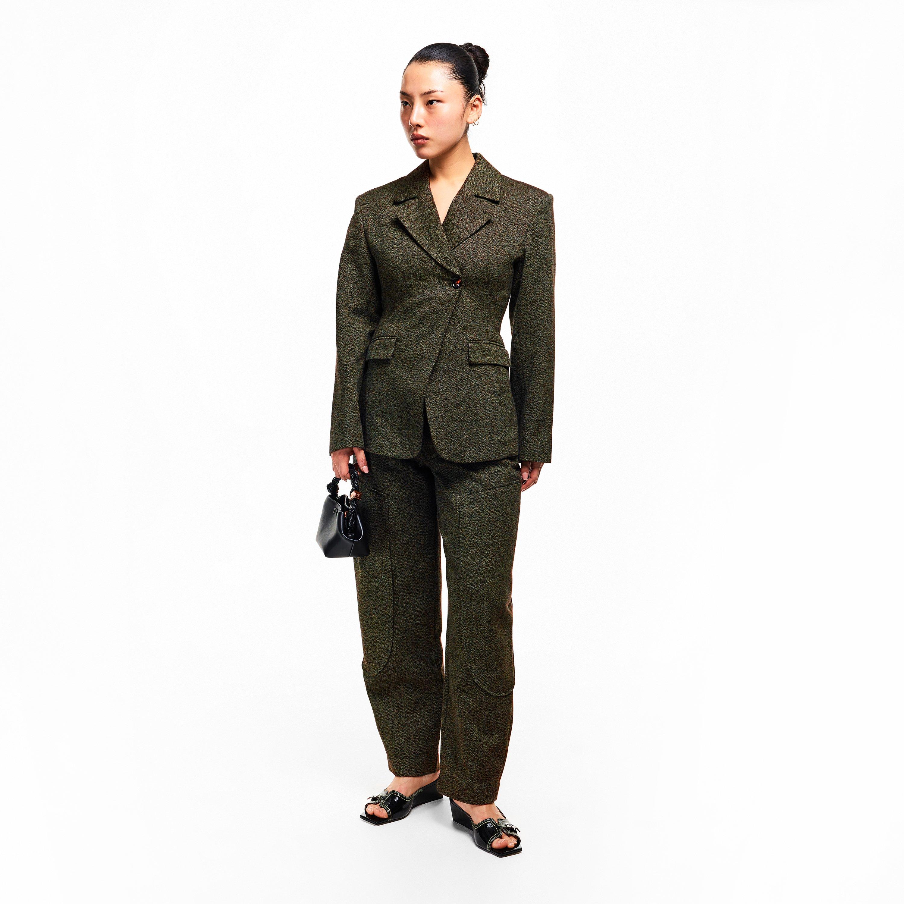 Forest Night - Ganni - Women's Suiting Tailored Trousers - 6