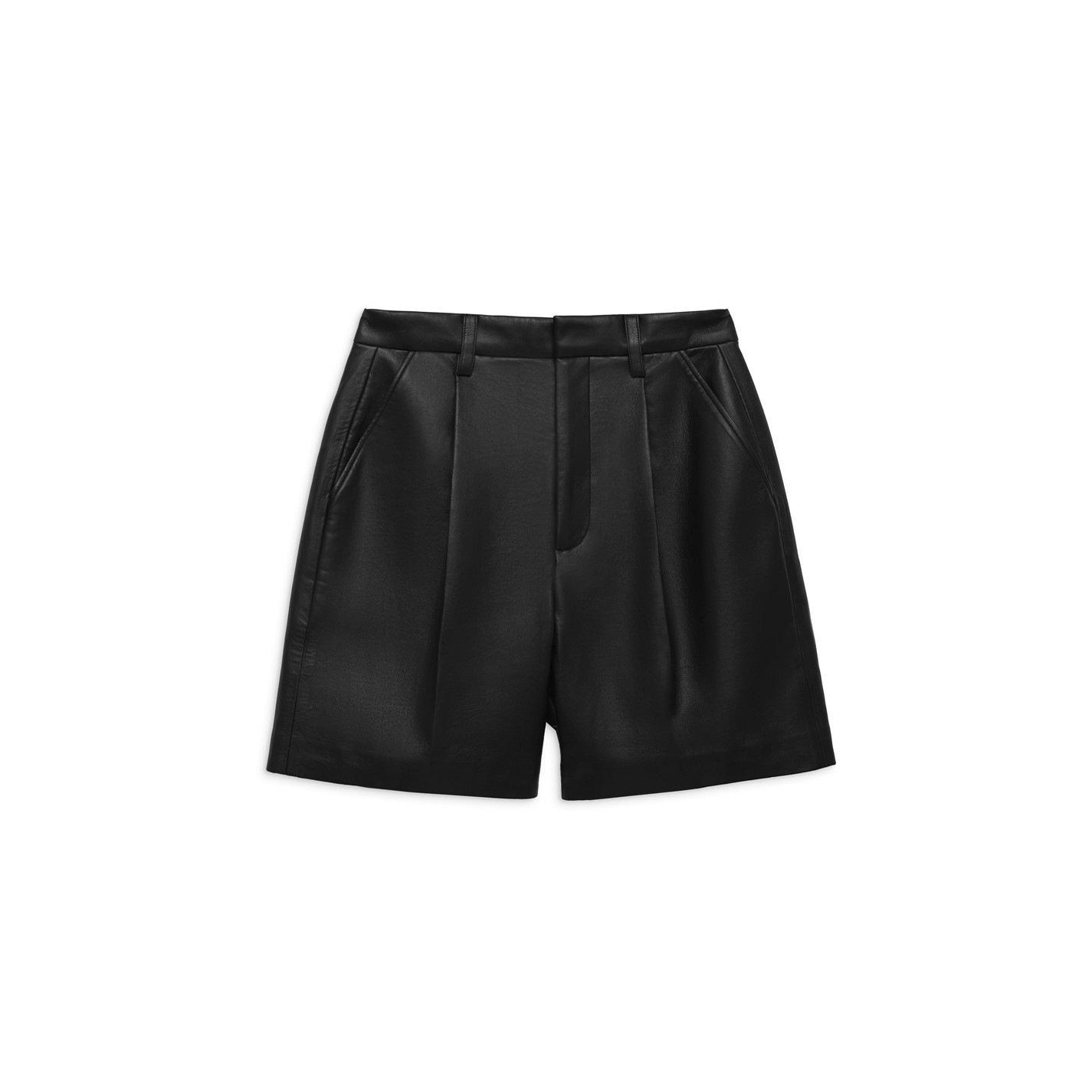 Black - Anine Bing - Carmen Leather Shorts - 1