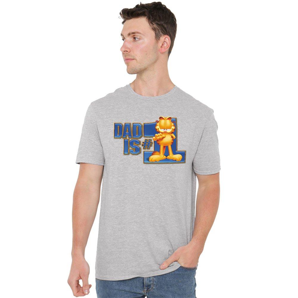 Grey - Garfield - Garfield Dad Is Number One T Shirt Athletic Heath - 1