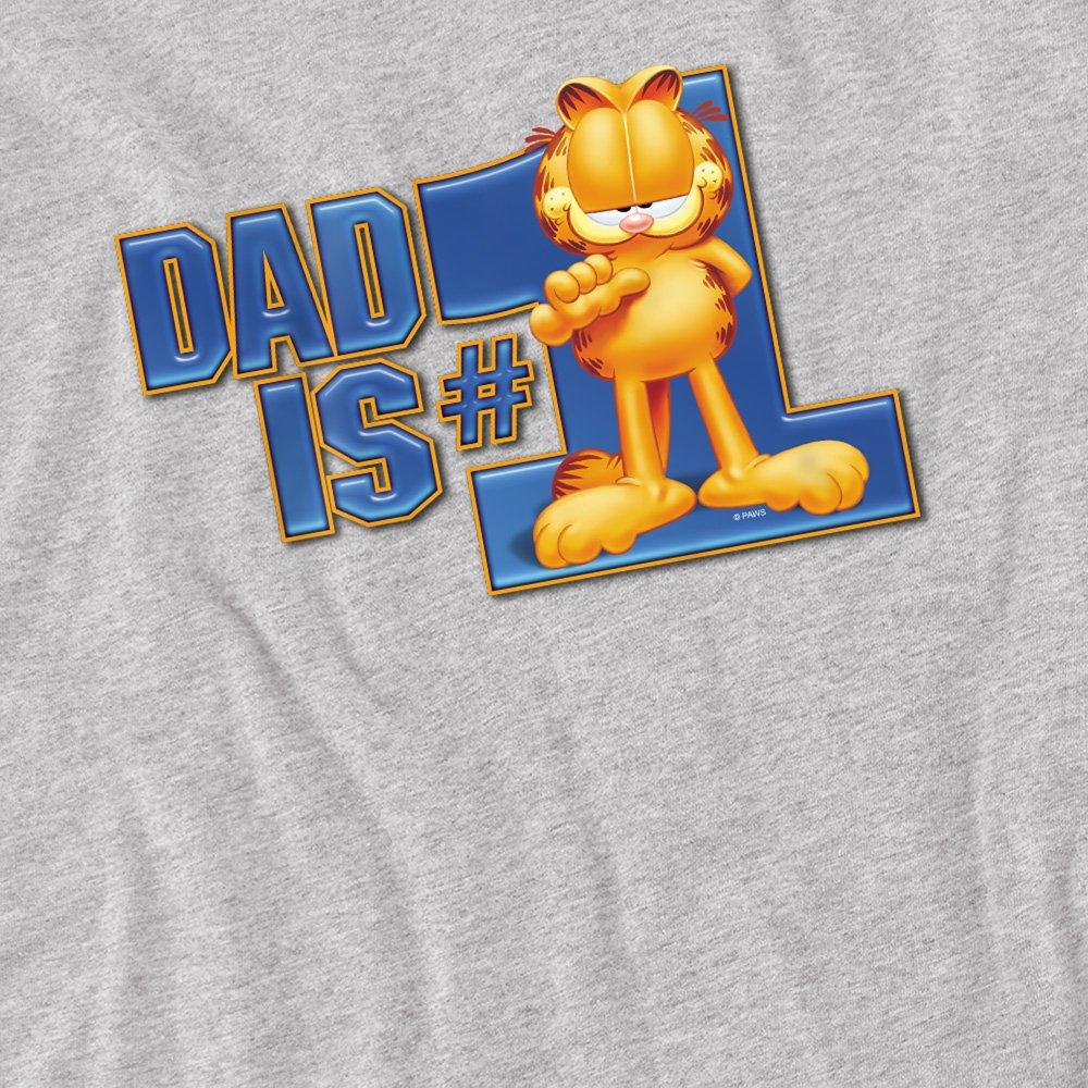 Grey - Garfield - Garfield Dad Is Number One T Shirt Athletic Heath - 2