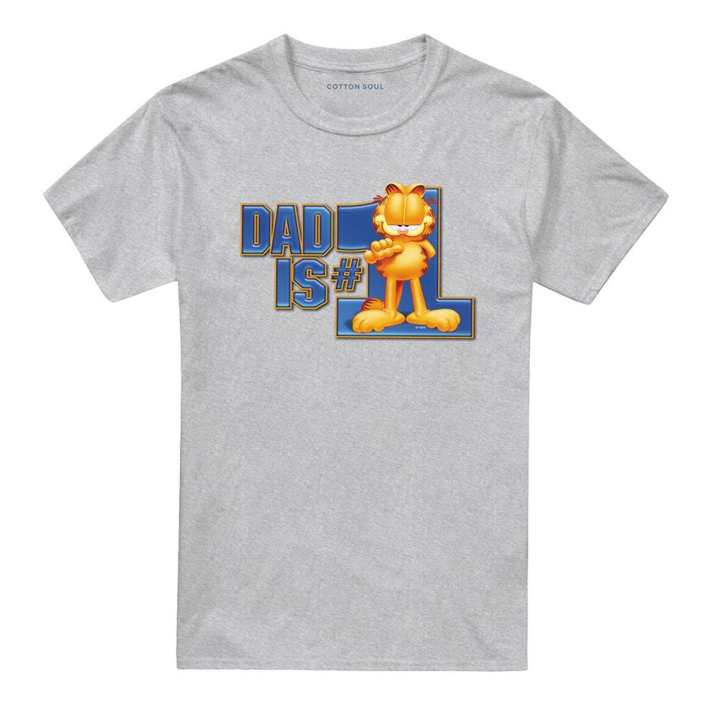 Grey - Garfield - Garfield Dad Is Number One T Shirt Athletic Heath - 4