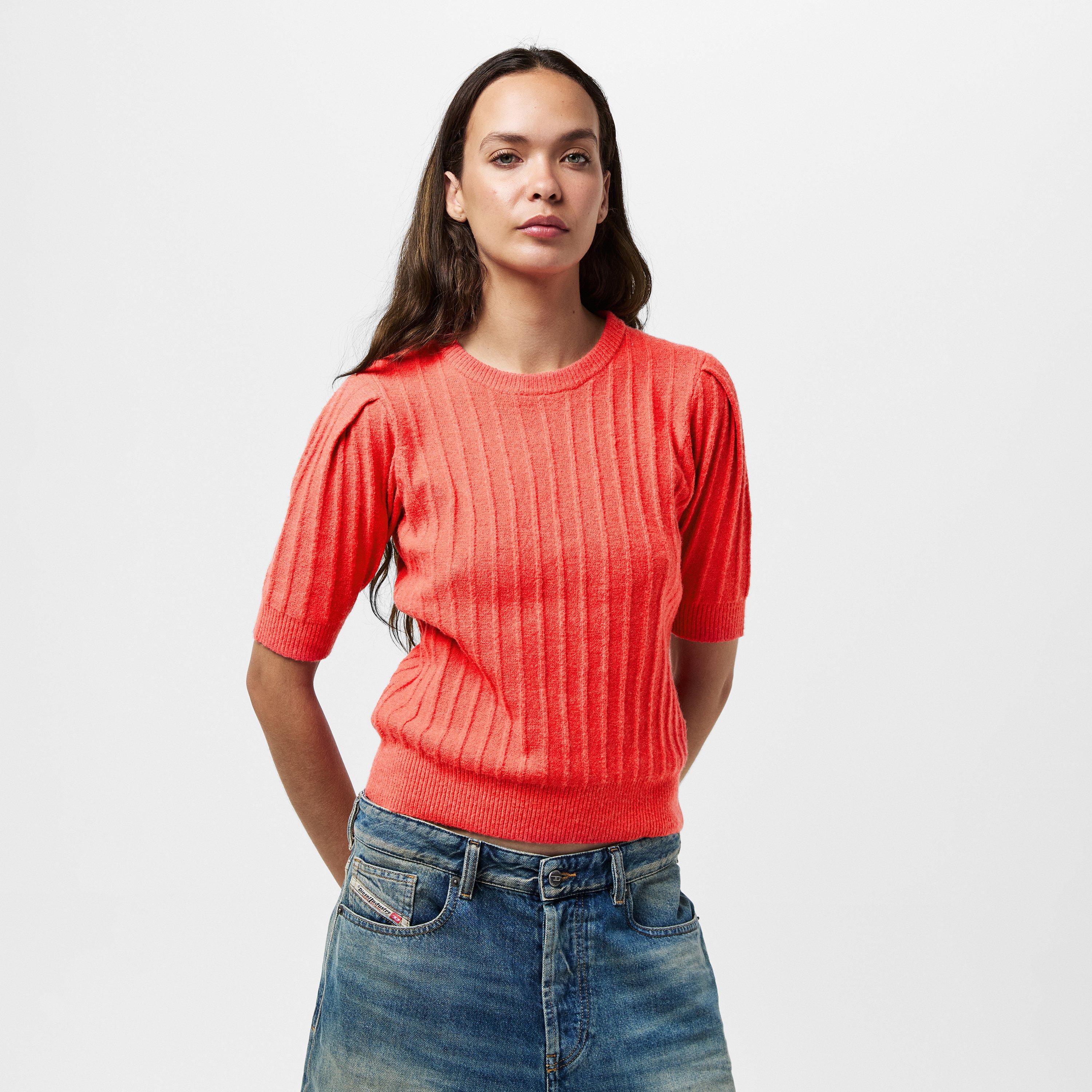 Cayenne Red - French Connection - Women's Lola Short-Sleeve Crew Neck Jumper - 2