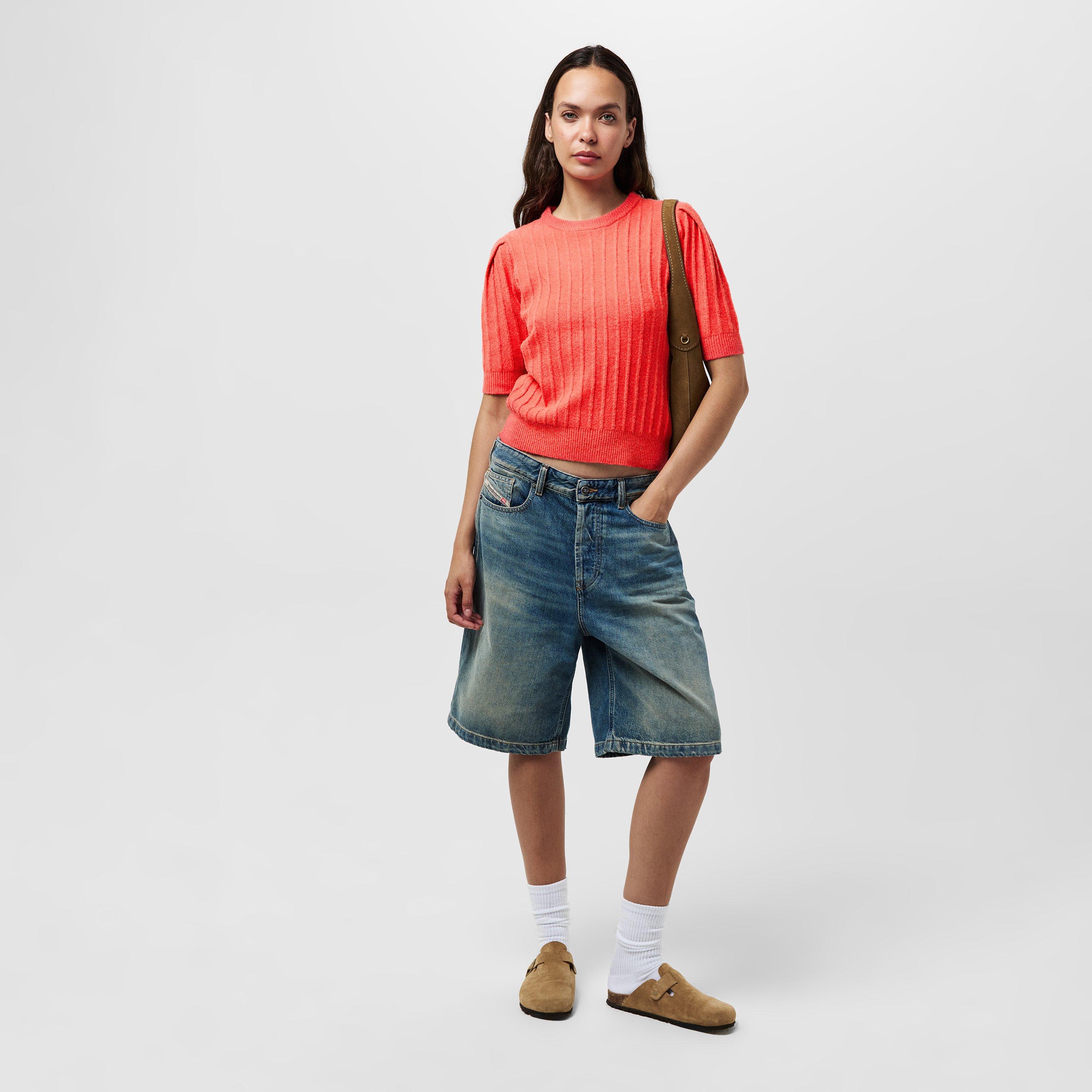 Cayenne Red - French Connection - Women's Lola Short-Sleeve Crew Neck Jumper - 5