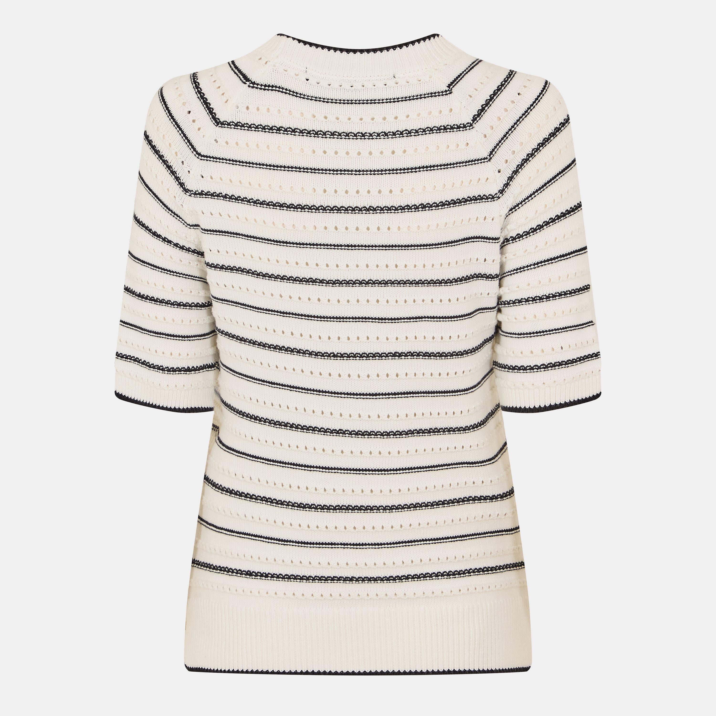 Winter White - French Connection - Women's Oskie Short-Sleeve Crew Neck Jumper - 2