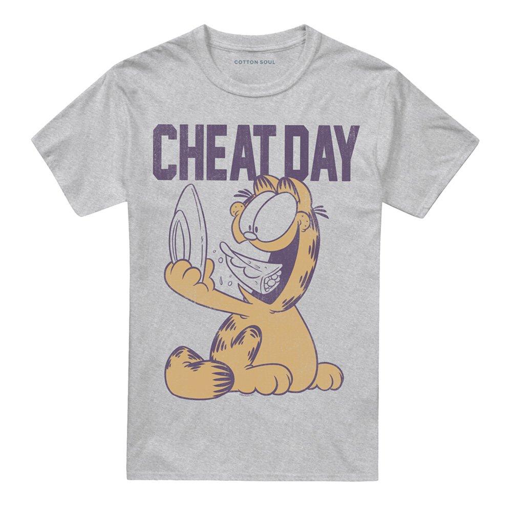 Grey - Garfield - Garfield Cheat Day T Shirt Athletic Heather - 4