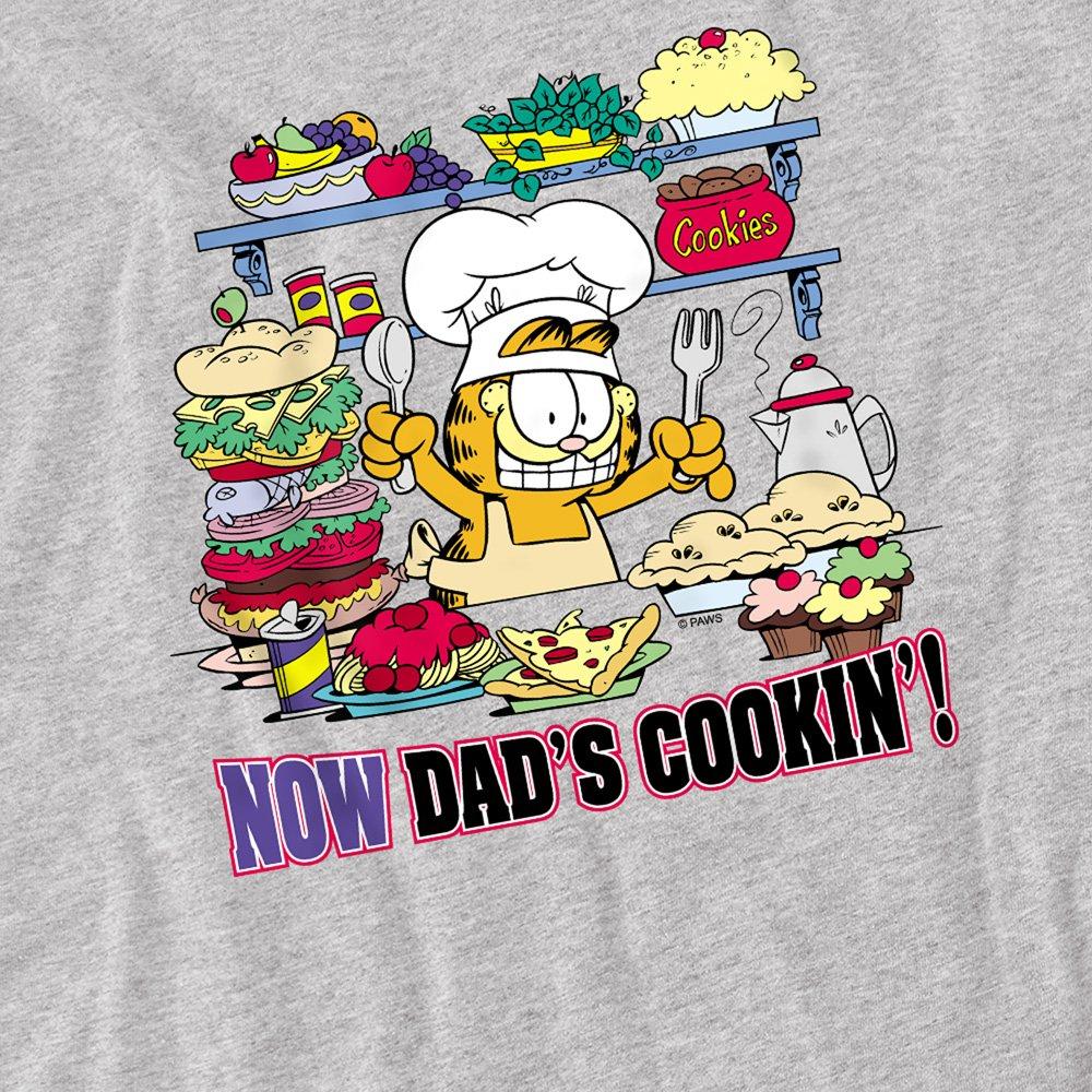 Grey - Garfield - Garfield Now Dads Cooking T Shirt Athletic Heathe - 2