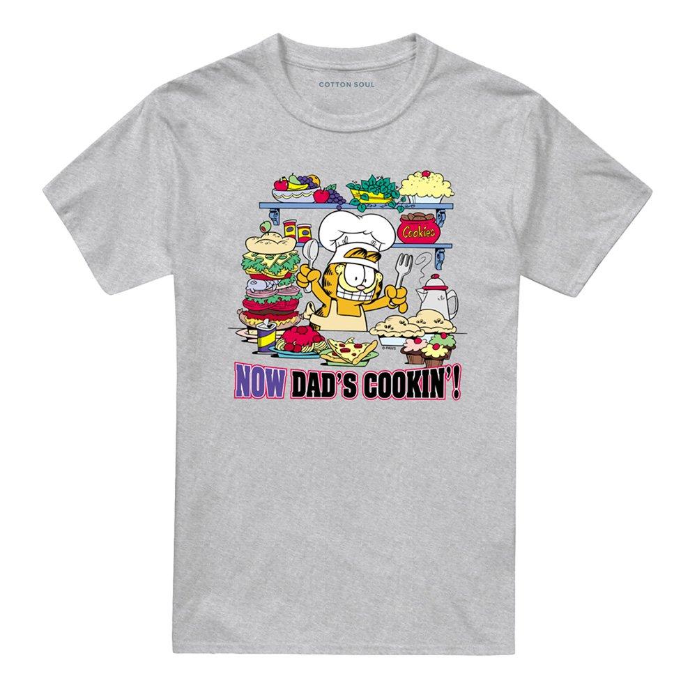 Grey - Garfield - Garfield Now Dads Cooking T Shirt Athletic Heathe - 4