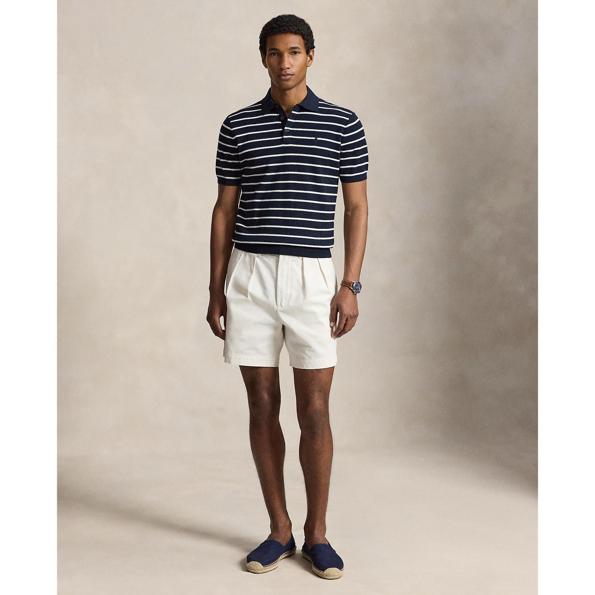 Navy White - Polo Ralph Lauren - Men's Knitted Short Sleeve Polo Shirt - 4