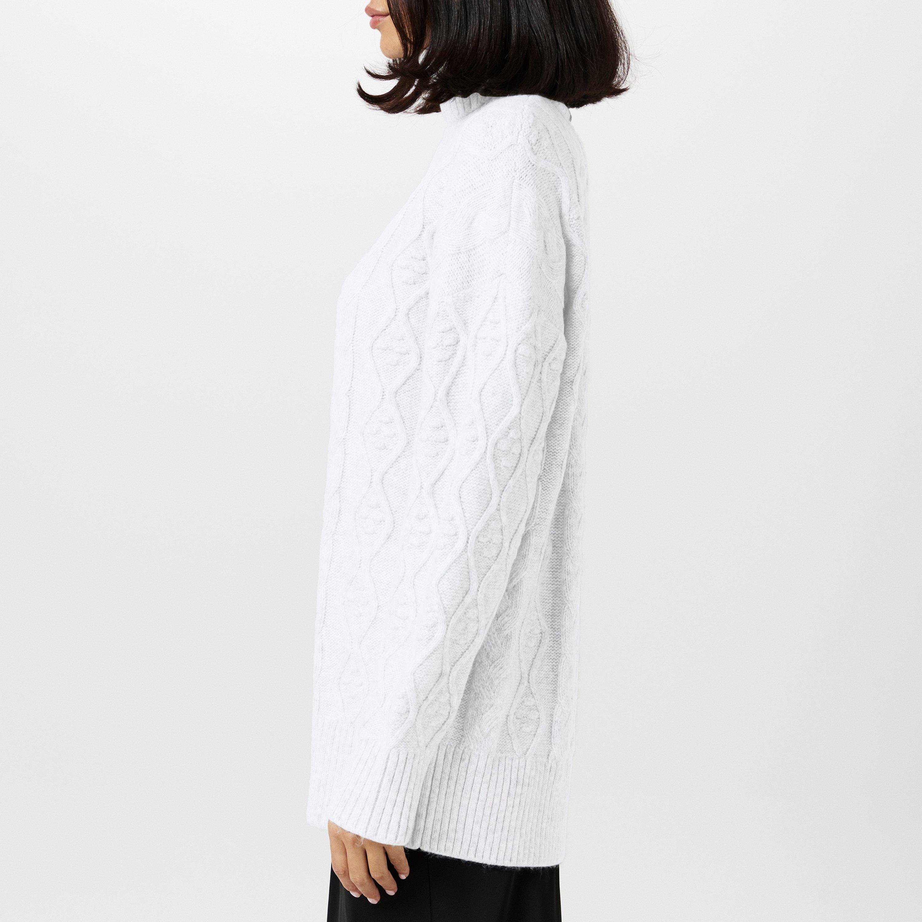 Grey - French Connection - Women's Makira Roll Crew Neck Jumper - 2