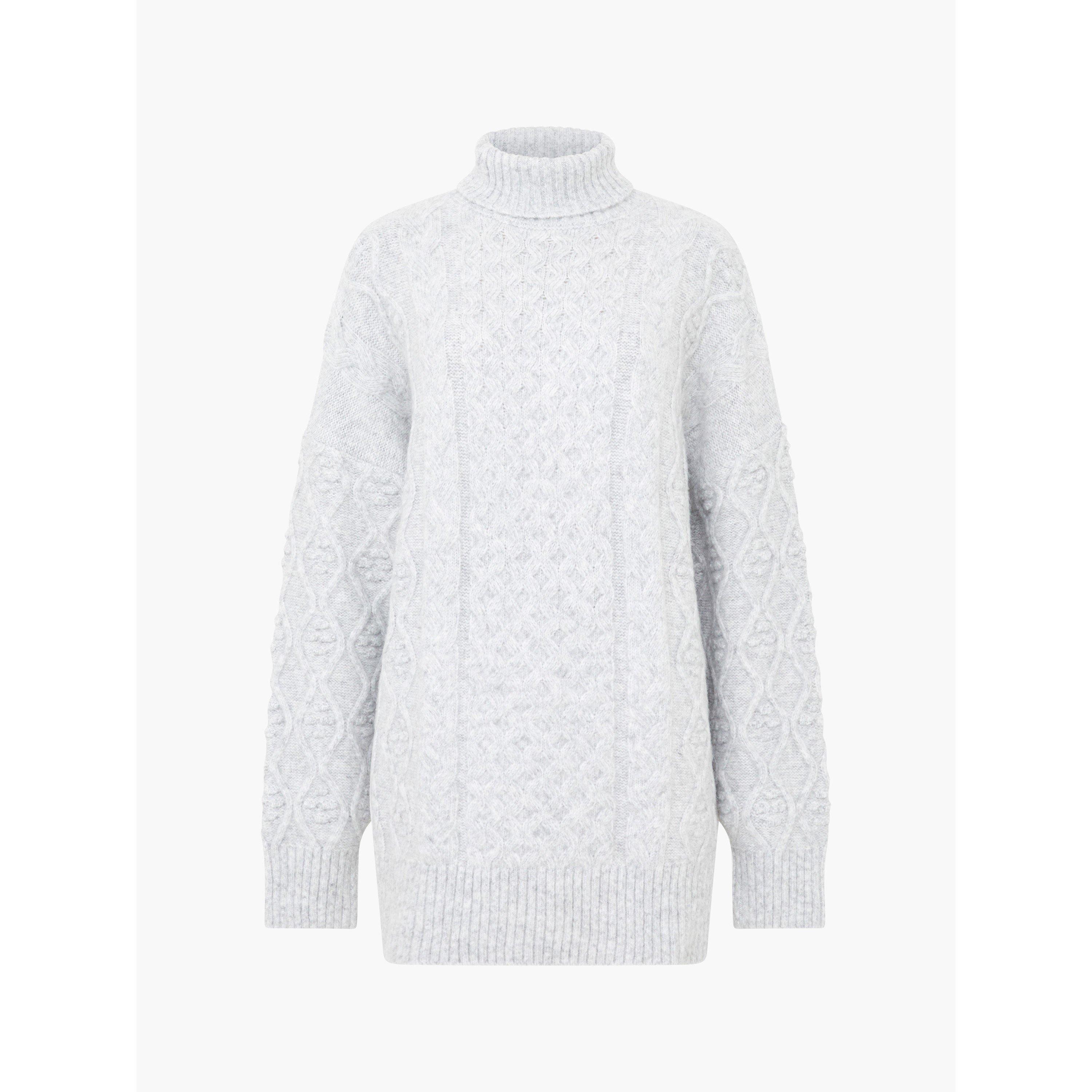 Grey - French Connection - Women's Makira Roll Crew Neck Jumper - 6