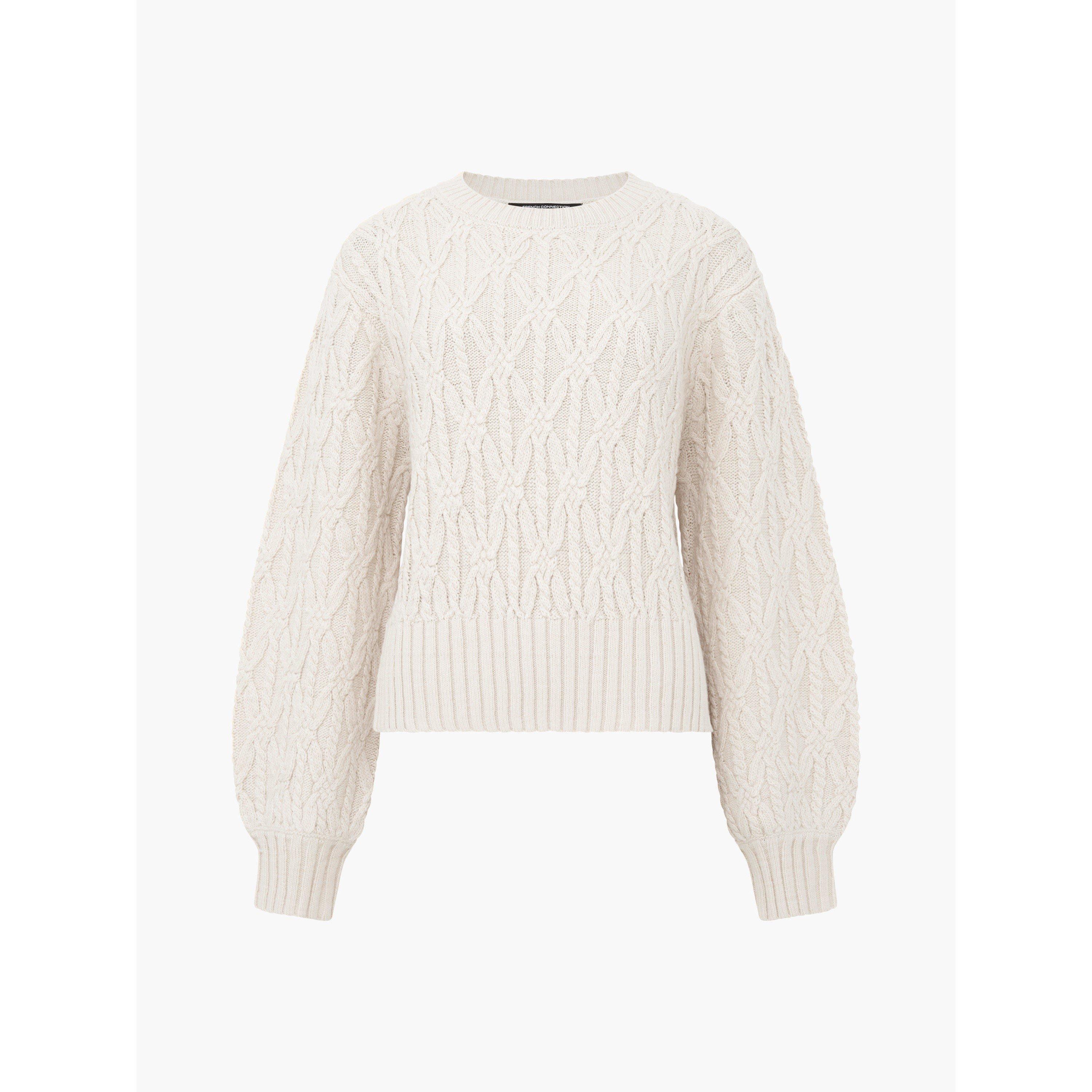 Classic Cream - French Connection - Women's Layon Knitted Crew Neck Jumper - 1