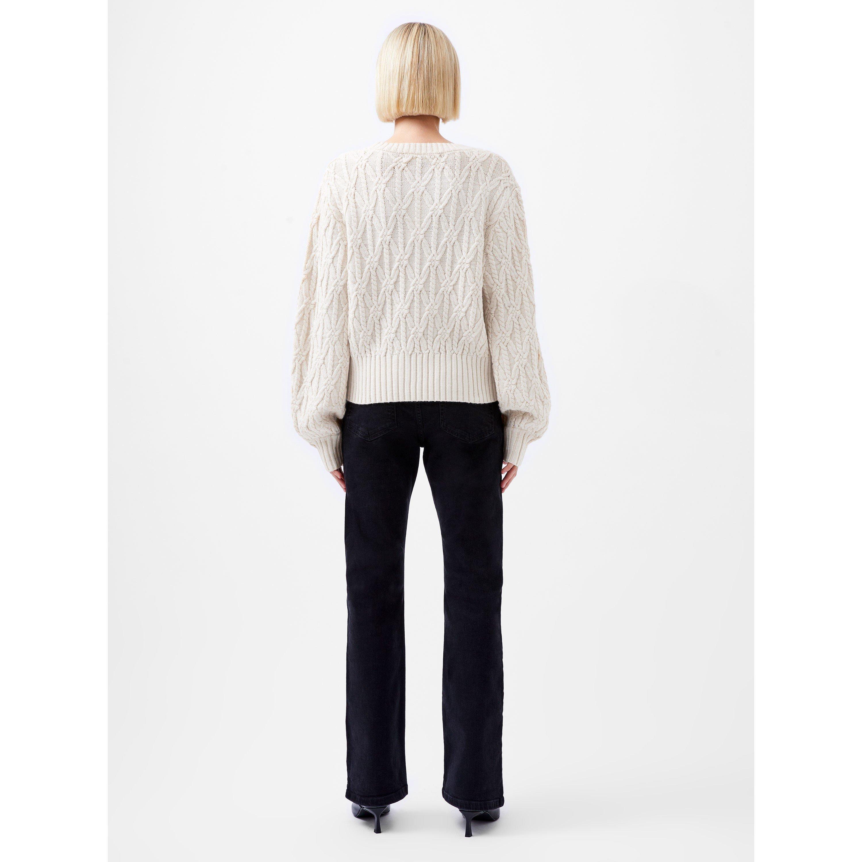 Classic Cream - French Connection - Women's Layon Knitted Crew Neck Jumper - 4