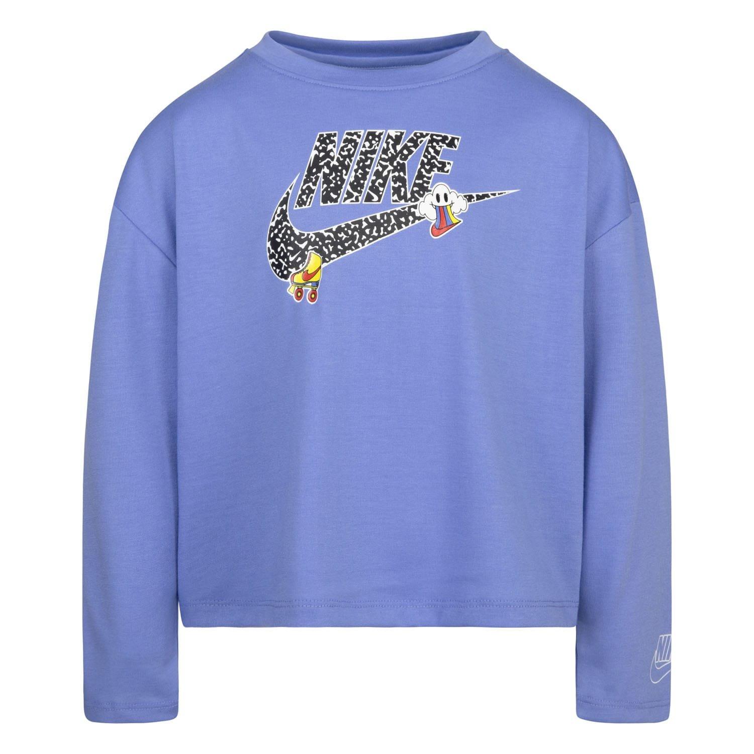 Blue - Nike - Notebook Long Sleeve Knit Top - 1
