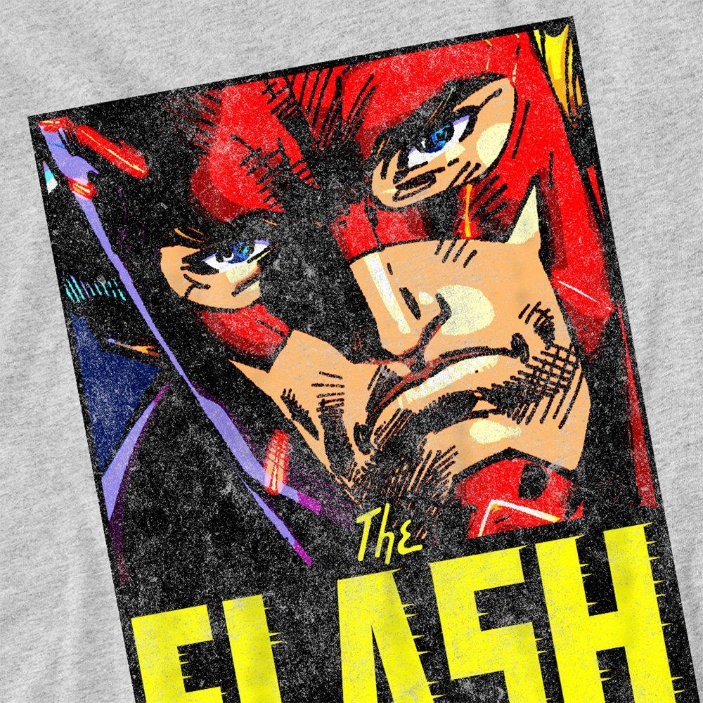 Light Grey - DC Comics - The Flash Comic Panel T-Shirt Athletic Heather - 2