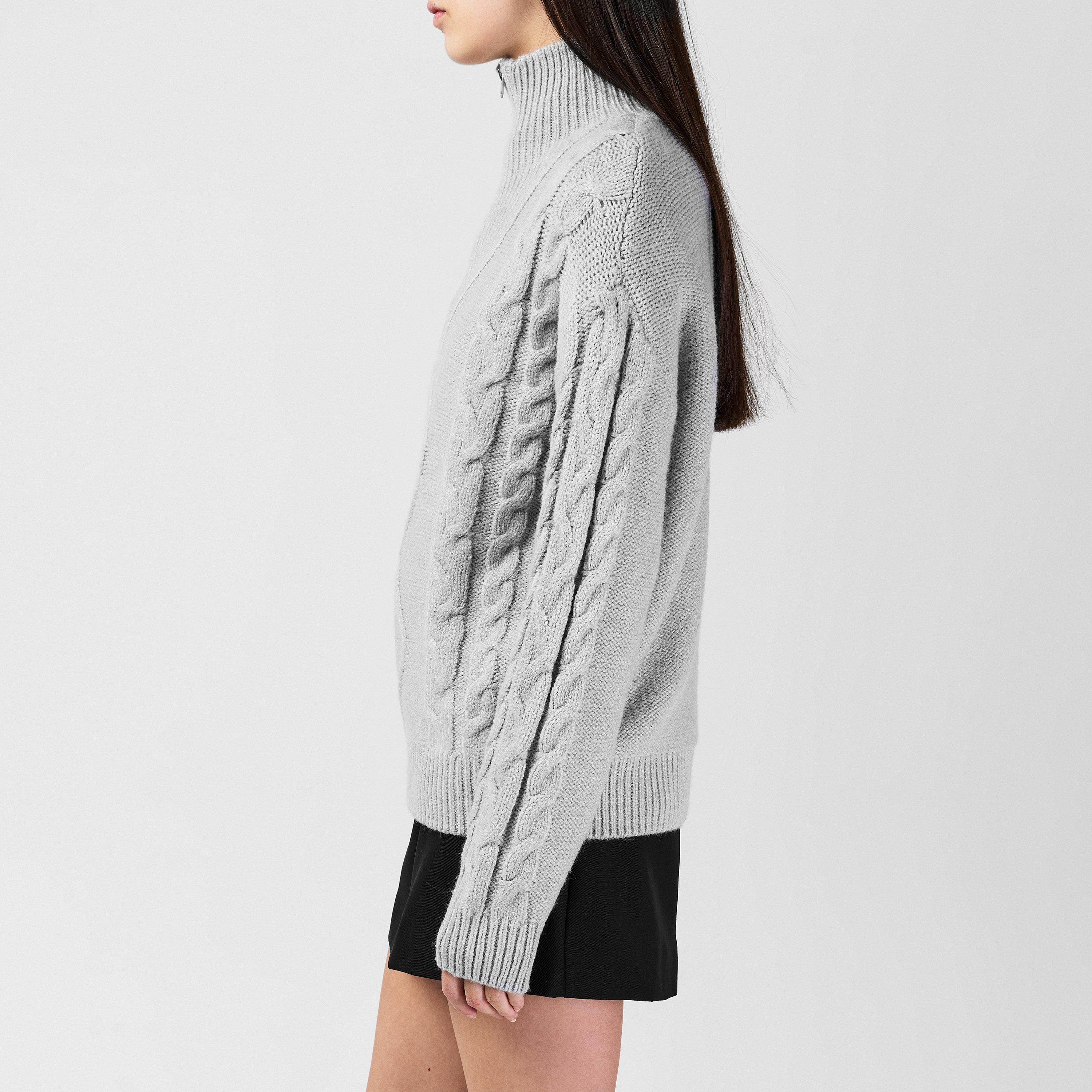 Grijs - SoulCal - Cable quarter Zip Knitted Top - 2