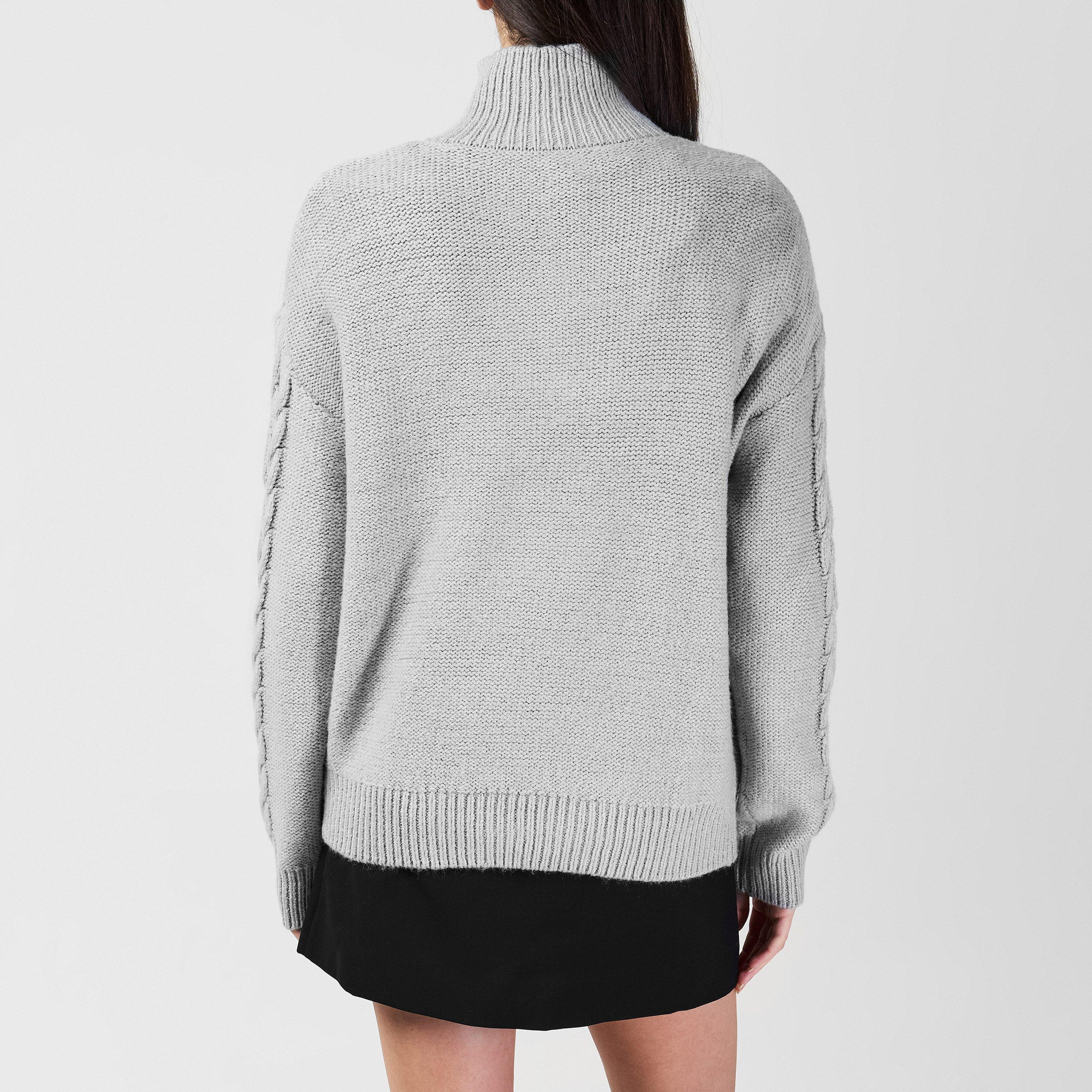 Grijs - SoulCal - Cable quarter Zip Knitted Top - 3