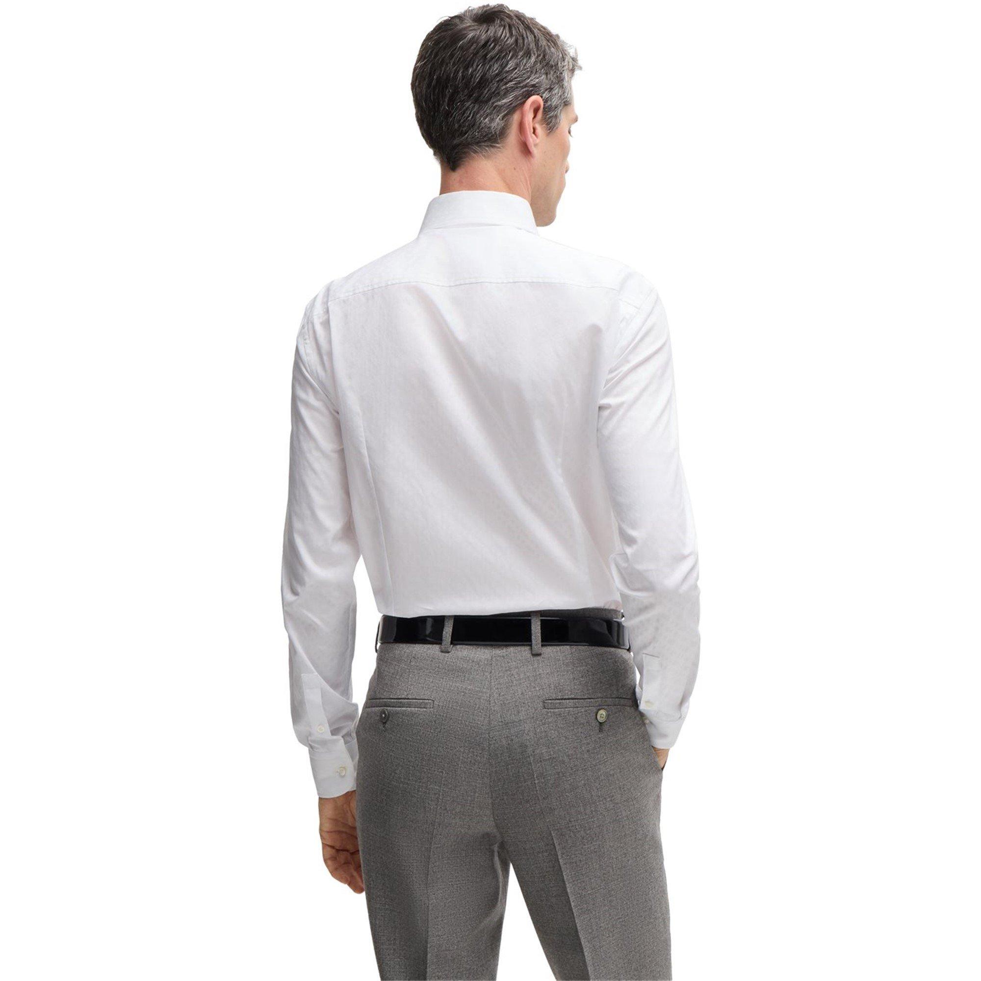 White 100 - Boss - Men's HBB Plain Long-Sleeve Shirt - 3