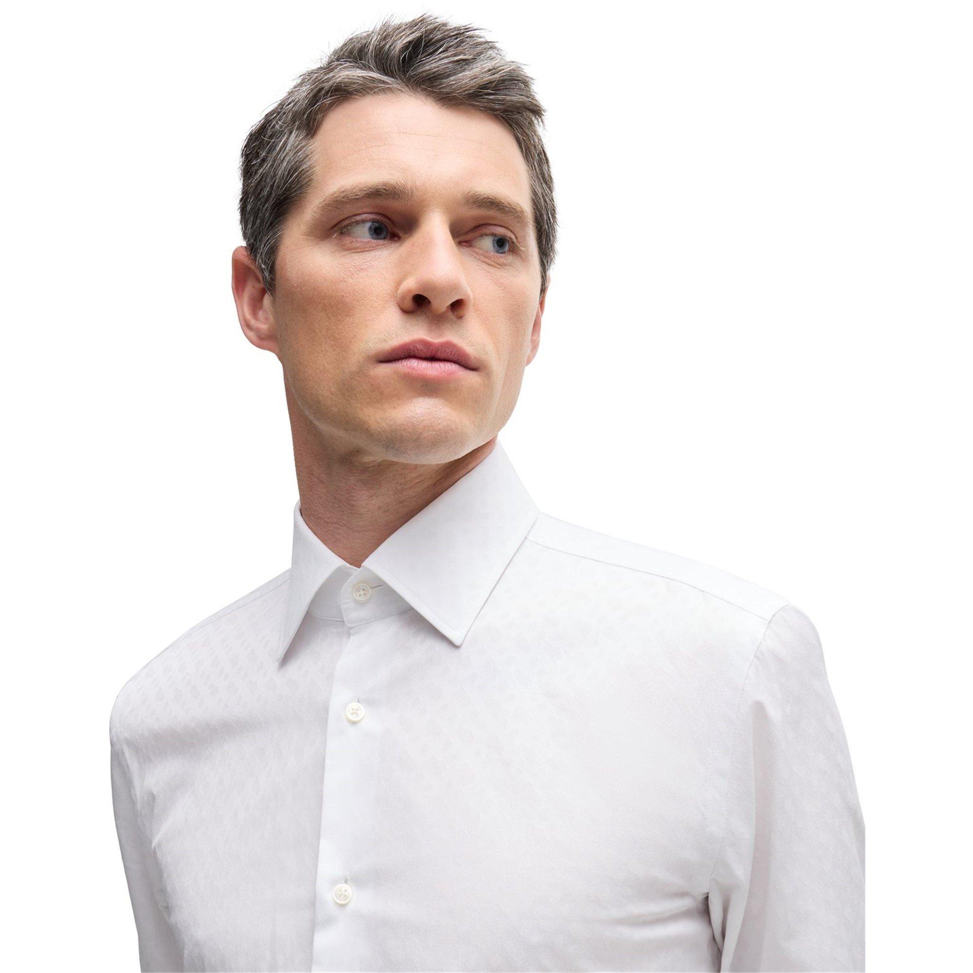 White 100 - Boss - Men's HBB Plain Long-Sleeve Shirt - 4