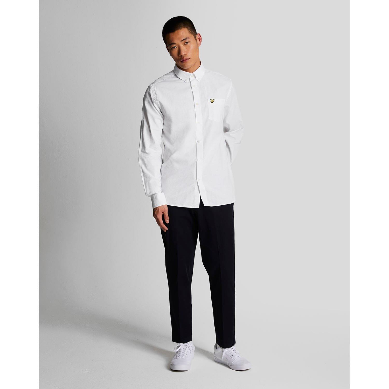 White - Lyle and Scott - Cotton Linen Button Down Shirt - 2